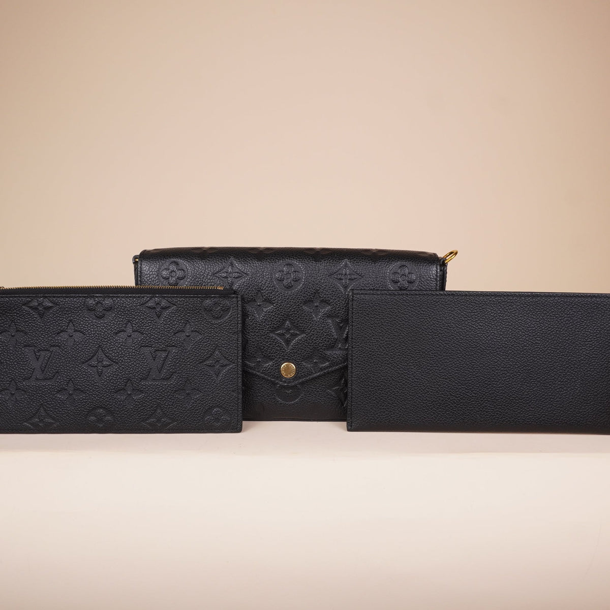 PRE-OWNED LV Empreinte Pochette Felicie Chain Wallet Black