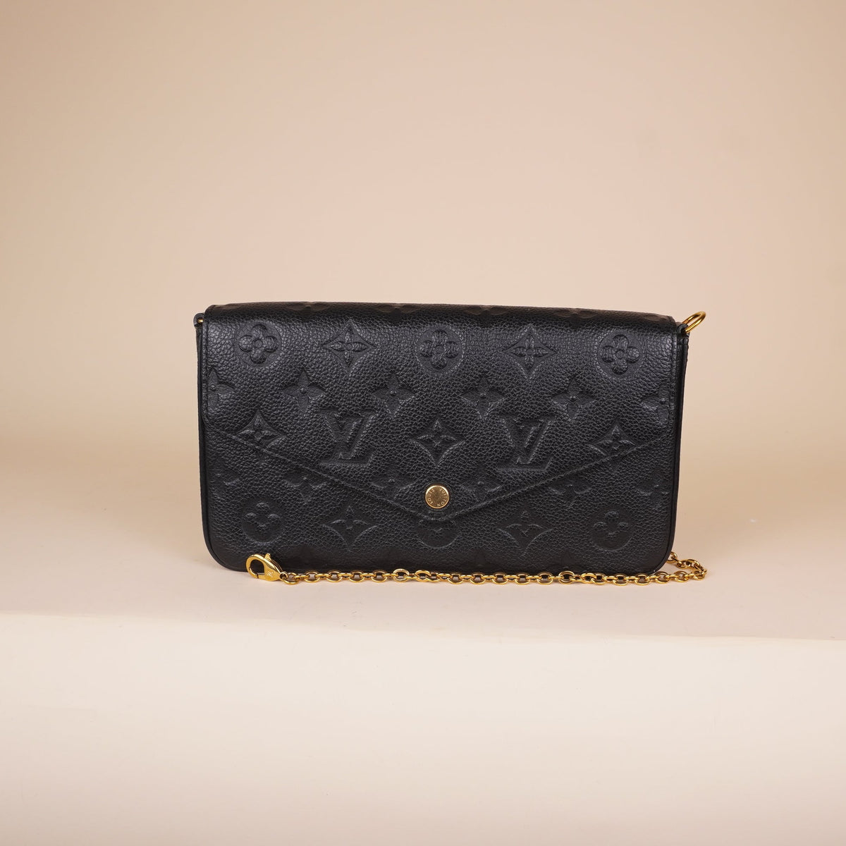 PRE-OWNED LV Empreinte Pochette Felicie Chain Wallet Black
