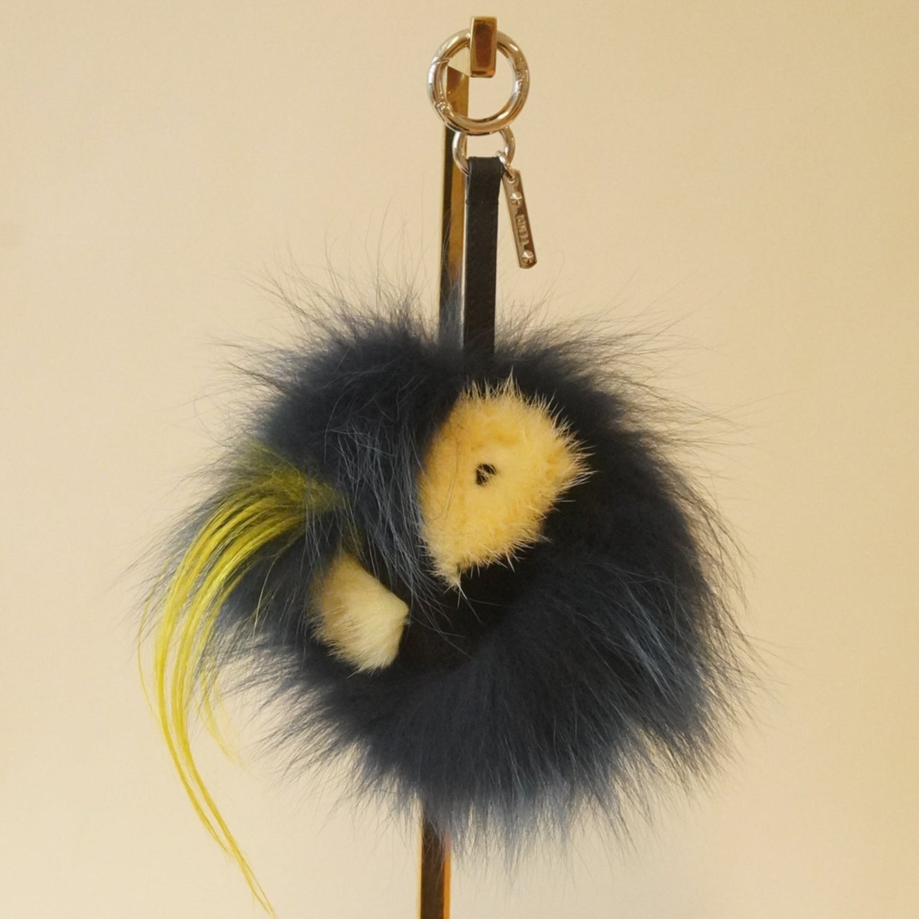 PRE-OWNED Fox Rabbit Goat Mink Fur Vitello Monster Bag Bug Charm