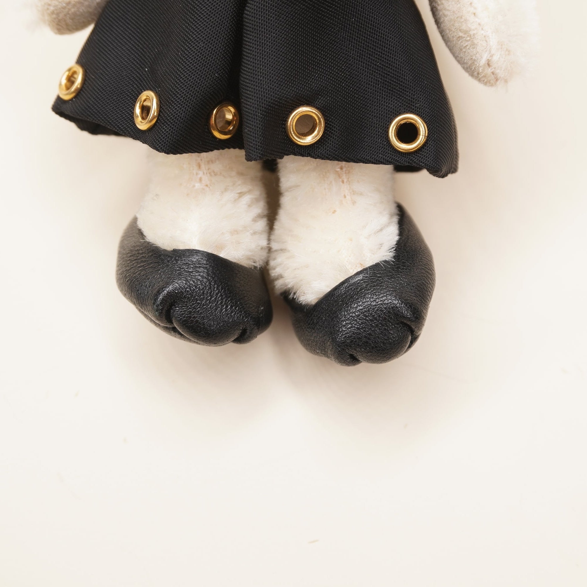 PRE-OWNED Teddy Bear White Keychain Bag Charm