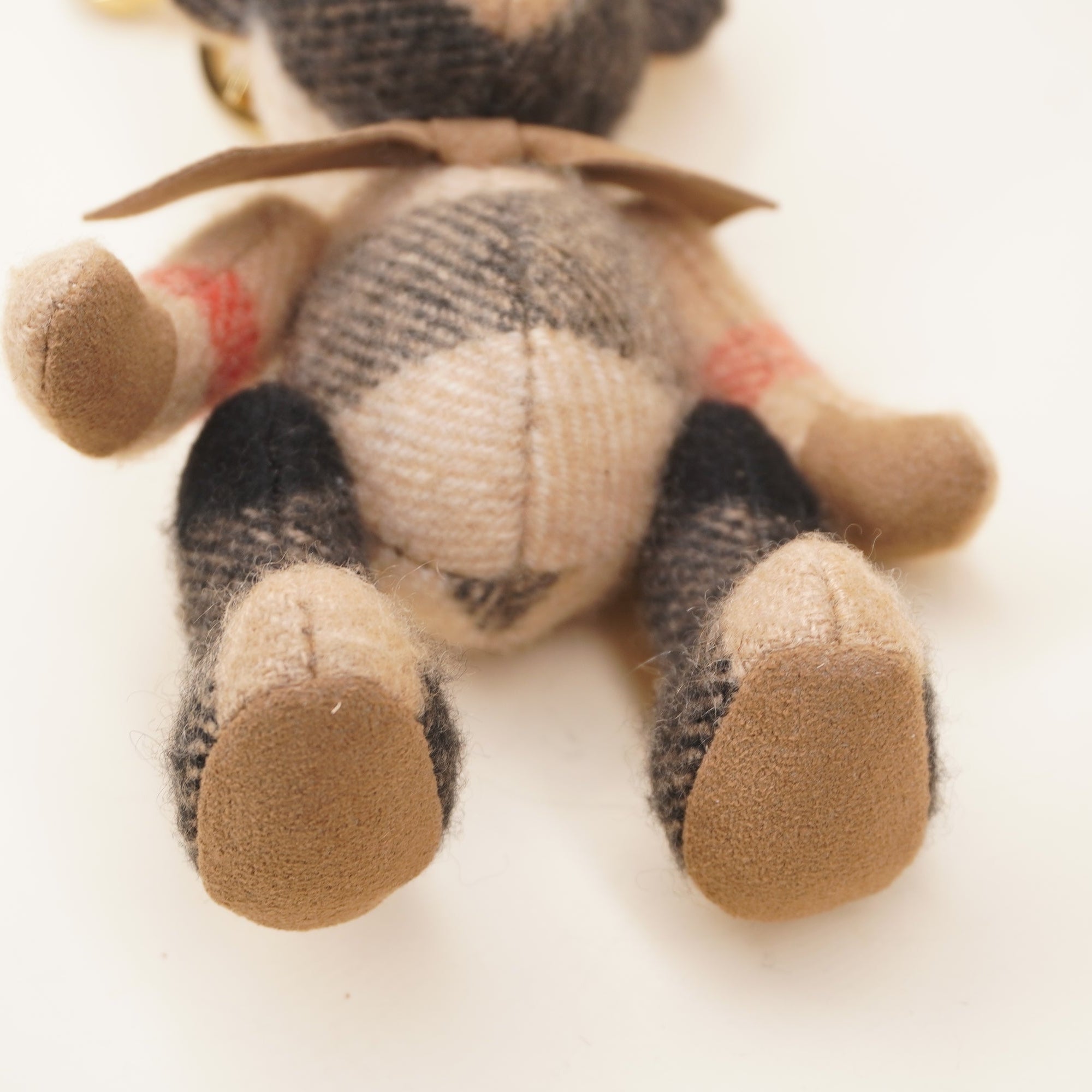 PRE-OWNED Cashmere House Check Thomas Bear Bag Charm Camel