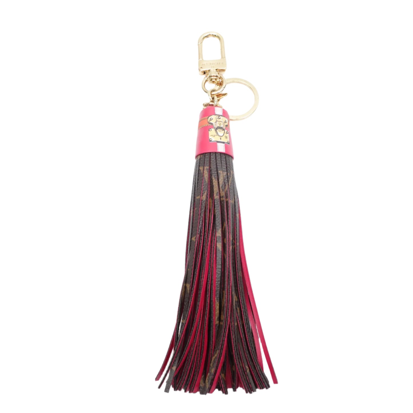 PRE-OWNED LV Monogram Red Canvas Tassel Bag Charm