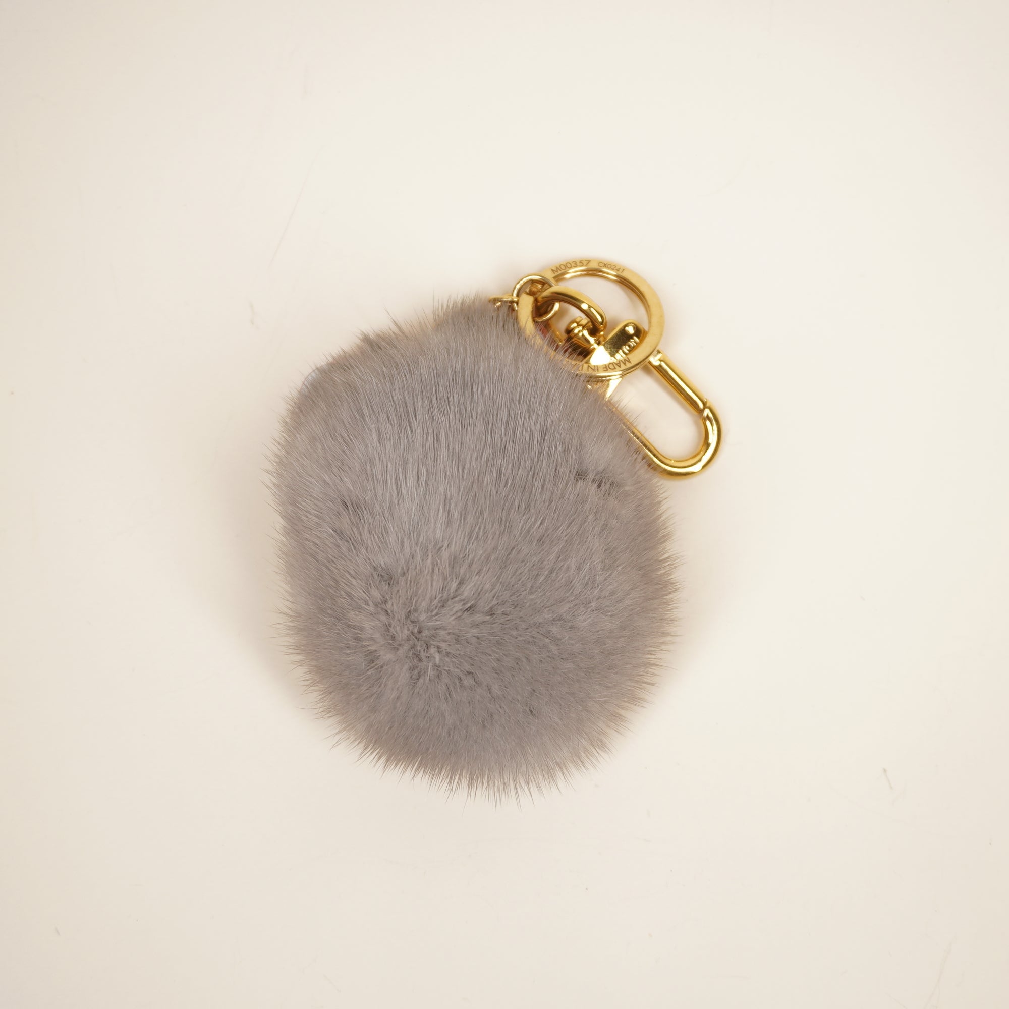 PRE-OWNED LV Hedgehog Fur Bag Charm and Key Holder
