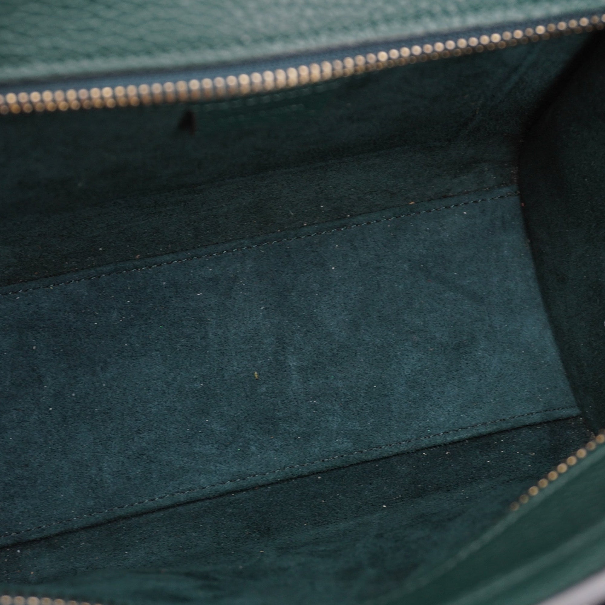  Luggage Bag Grainy Leather Nano Dark Green Shoulder Bag