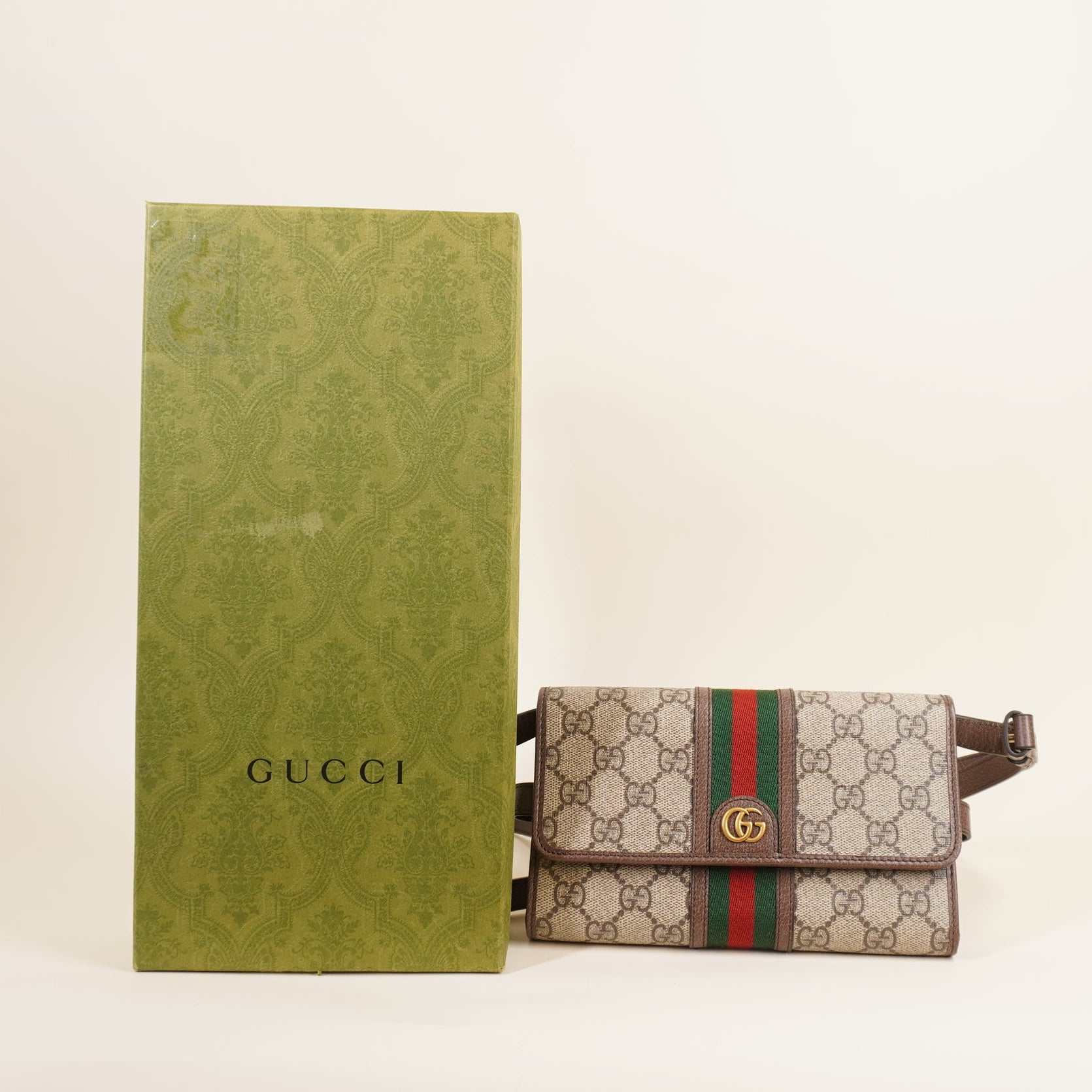 PRE-OWNED Ophidia Trifold Wallet Crossbody Bag GG