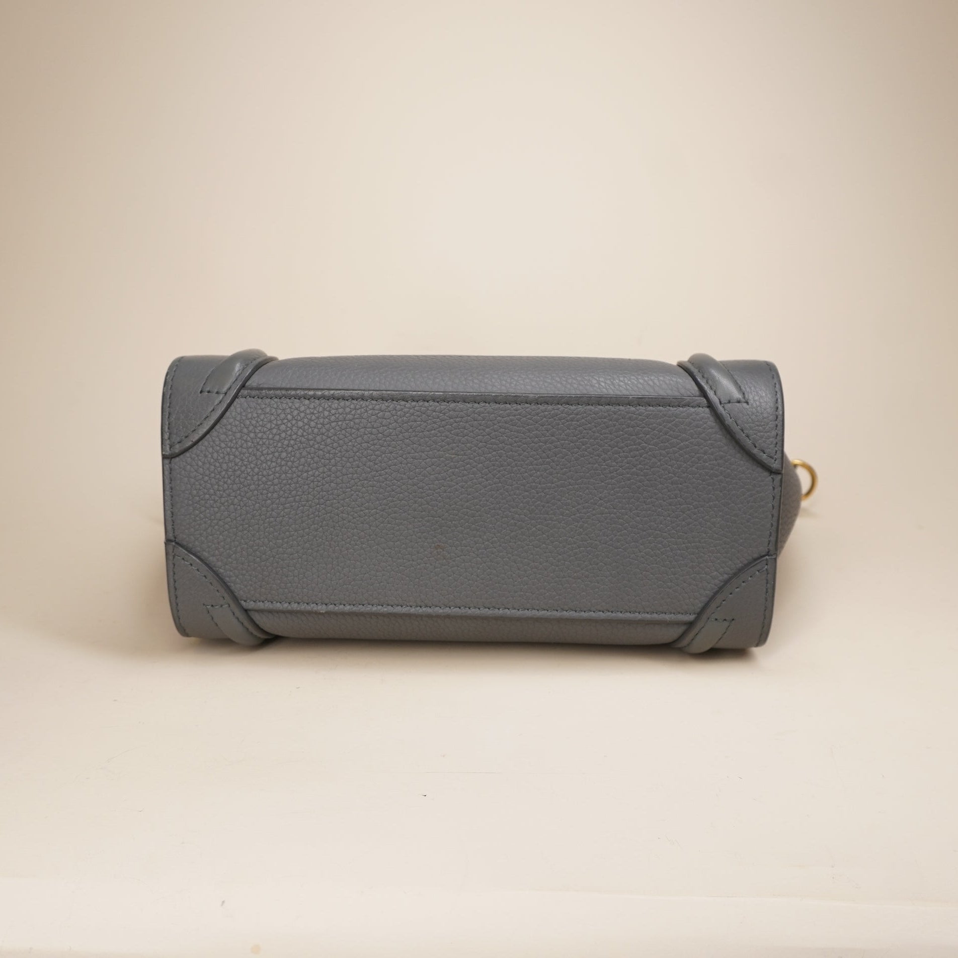 PRE-OWNED Luggage Bag Grainy Leather Nano Grey Shoulder Bag