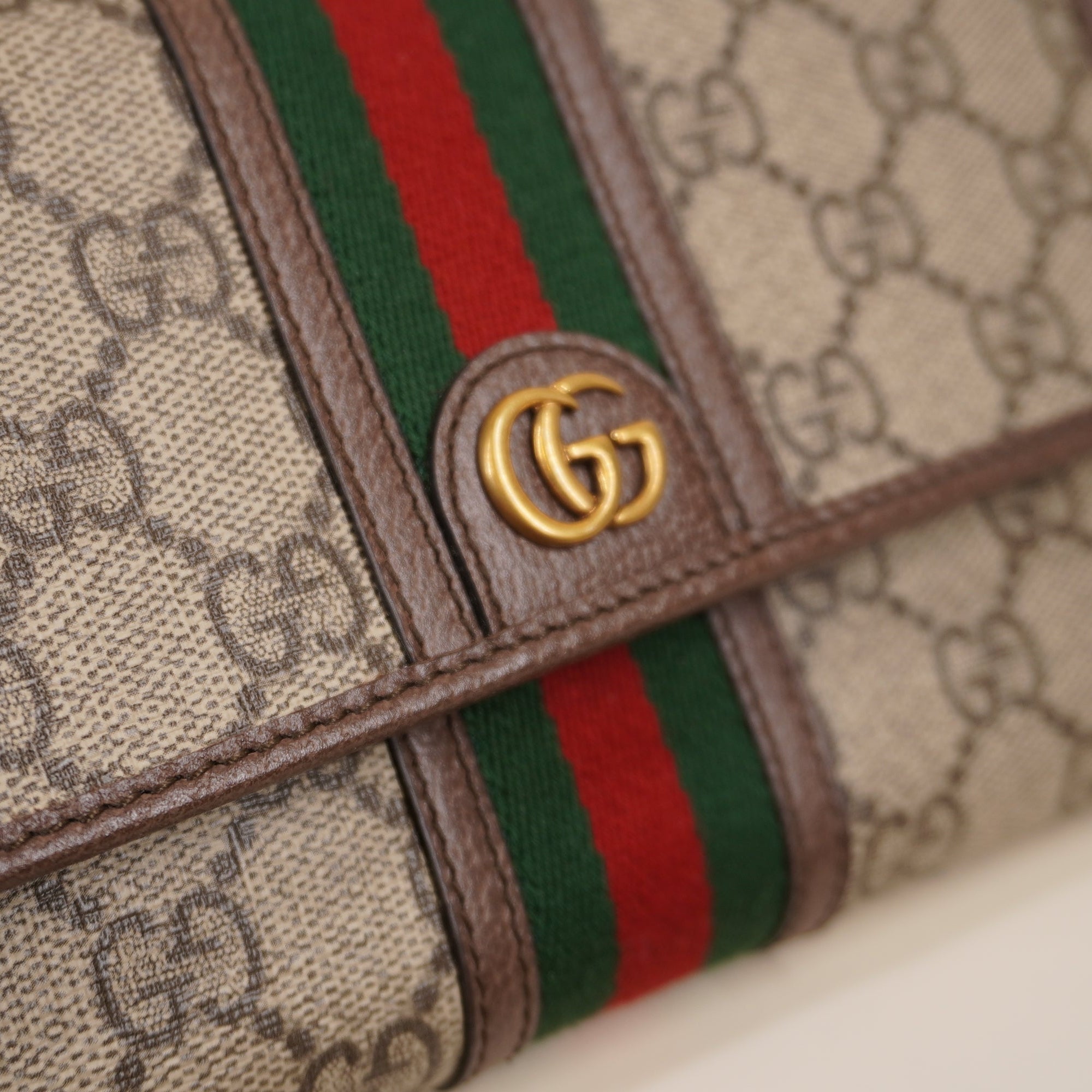 PRE-OWNED Ophidia Trifold Wallet Crossbody Bag GG