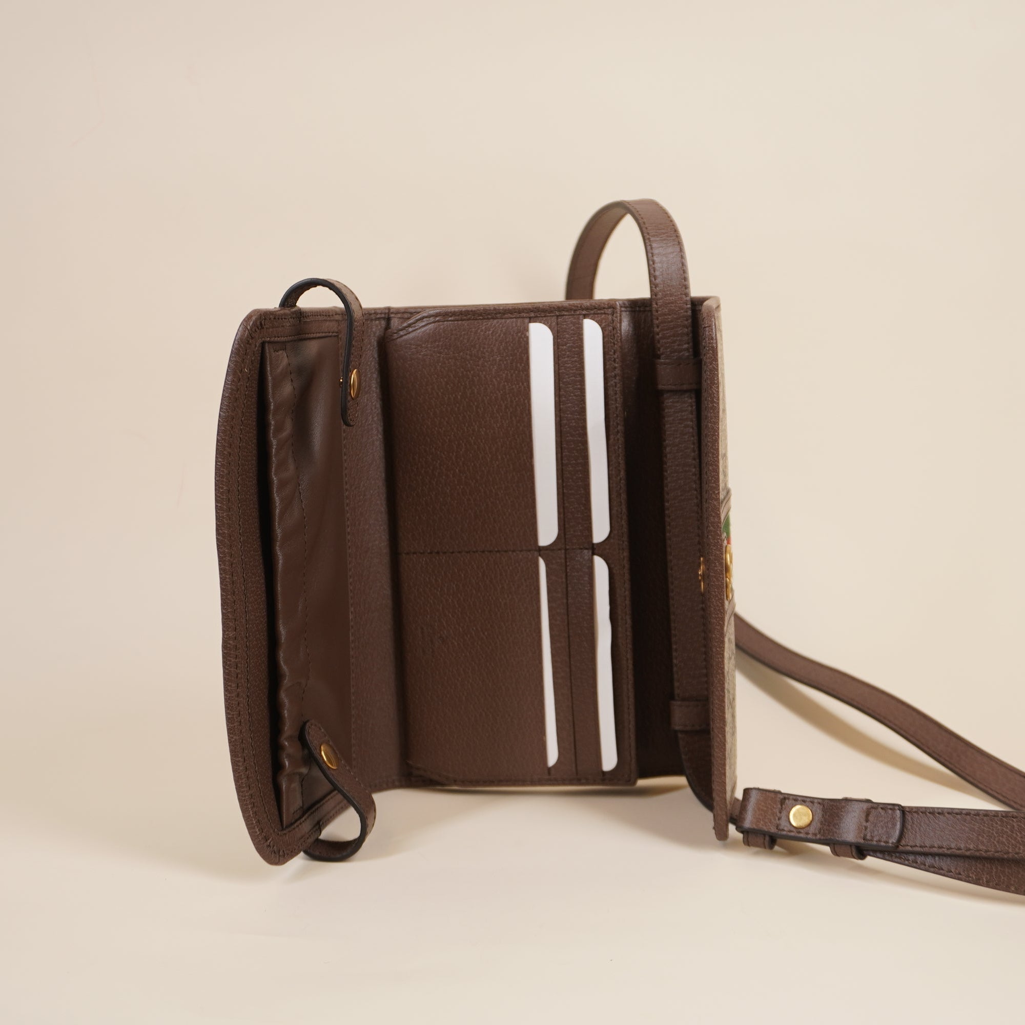 PRE-OWNED Ophidia Trifold Wallet Crossbody Bag GG