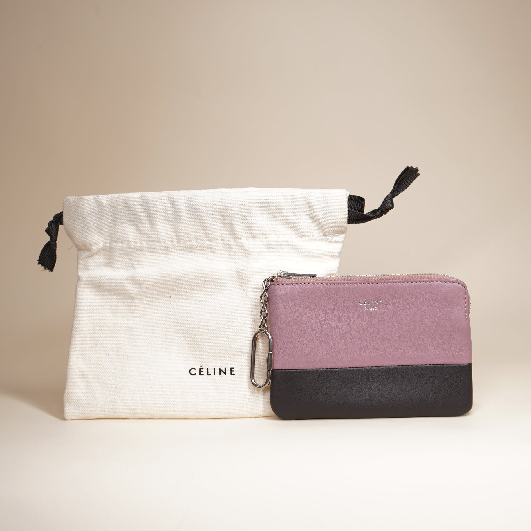 PRE-OWNED 2018 Bicolor Solo Key Pouch Wallet