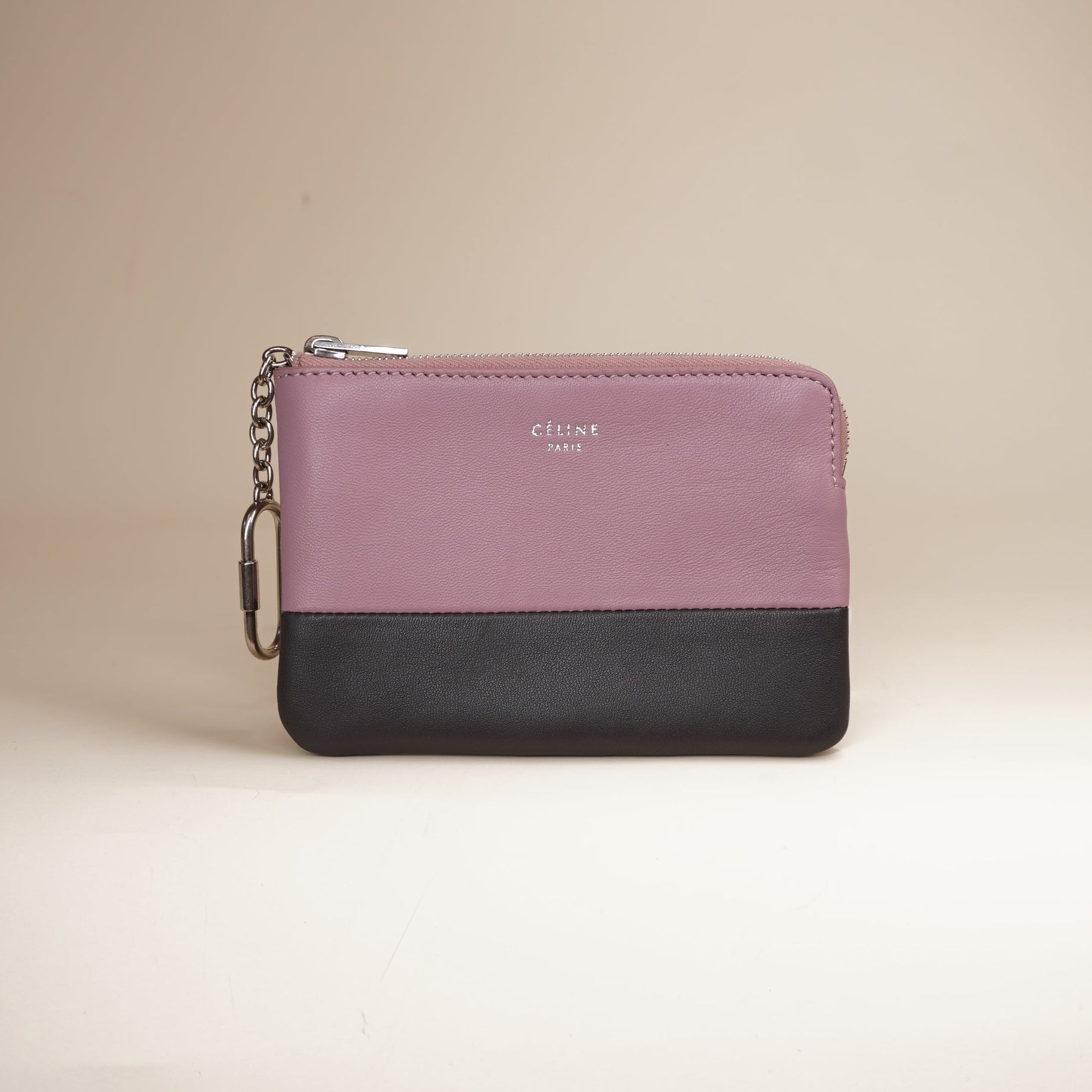 PRE-OWNED 2018 Bicolor Solo Key Pouch Wallet