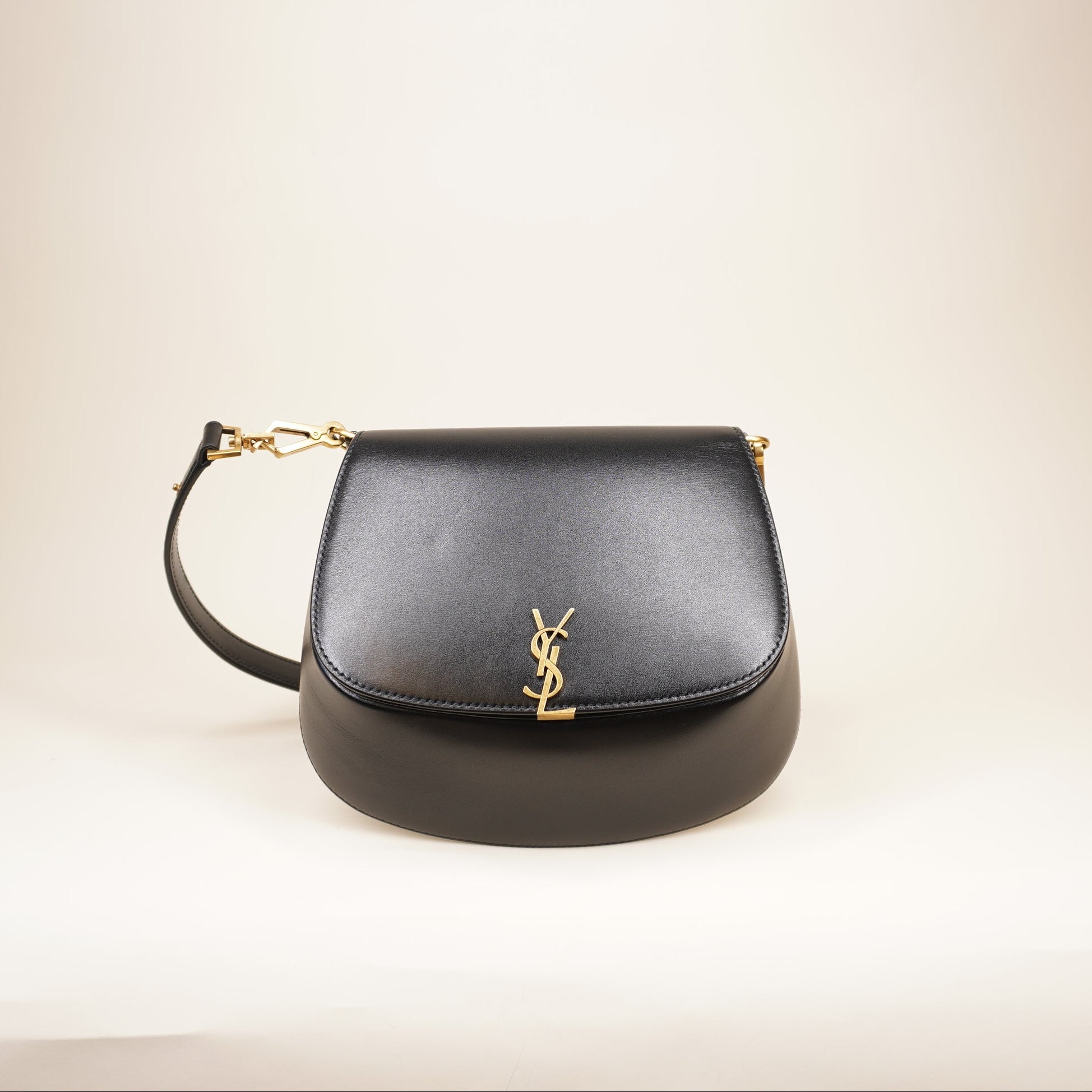 PRE-OWNED YSL Box Calfskin Voltaire Shoulder Bag Black