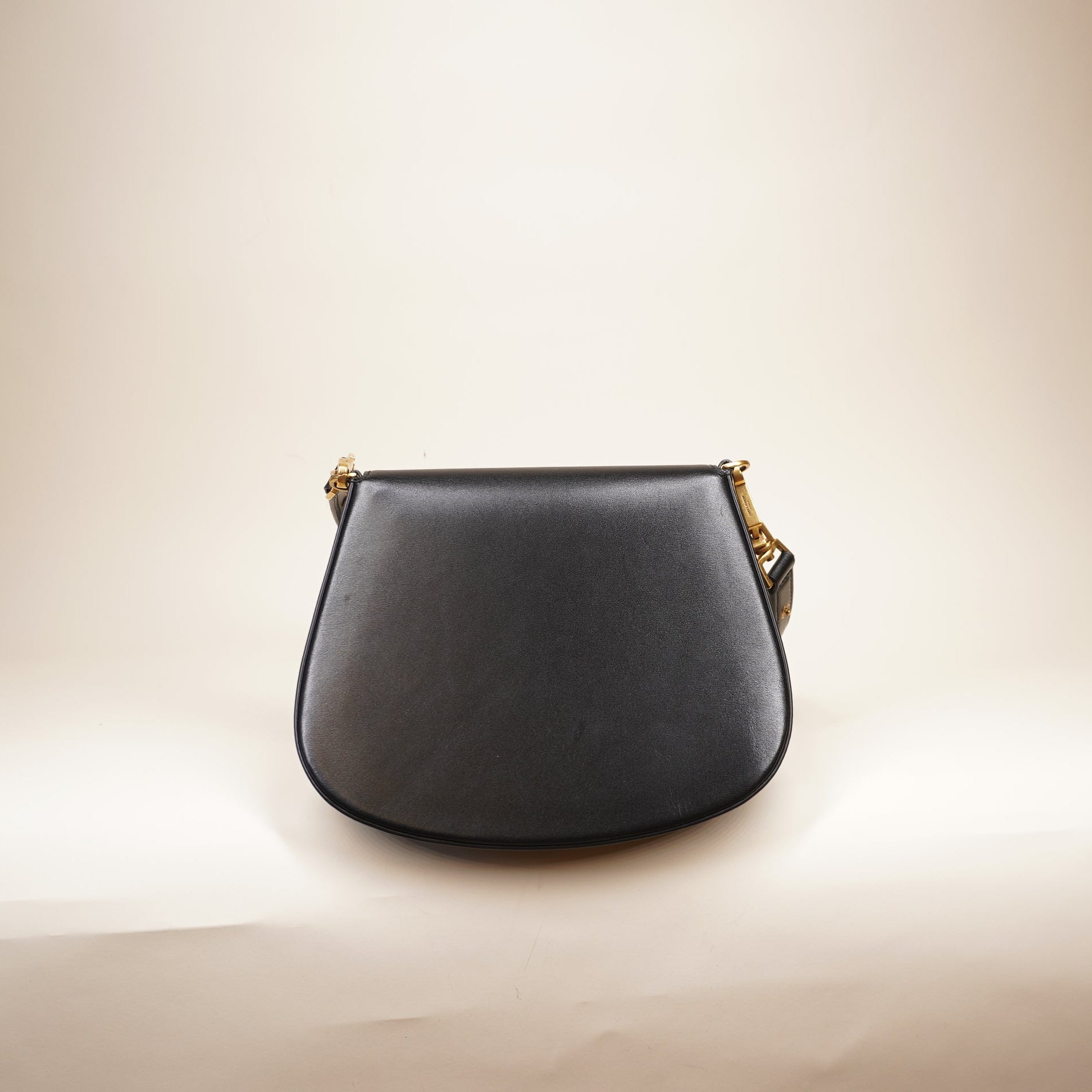 PRE-OWNED YSL Box Calfskin Voltaire Shoulder Bag Black