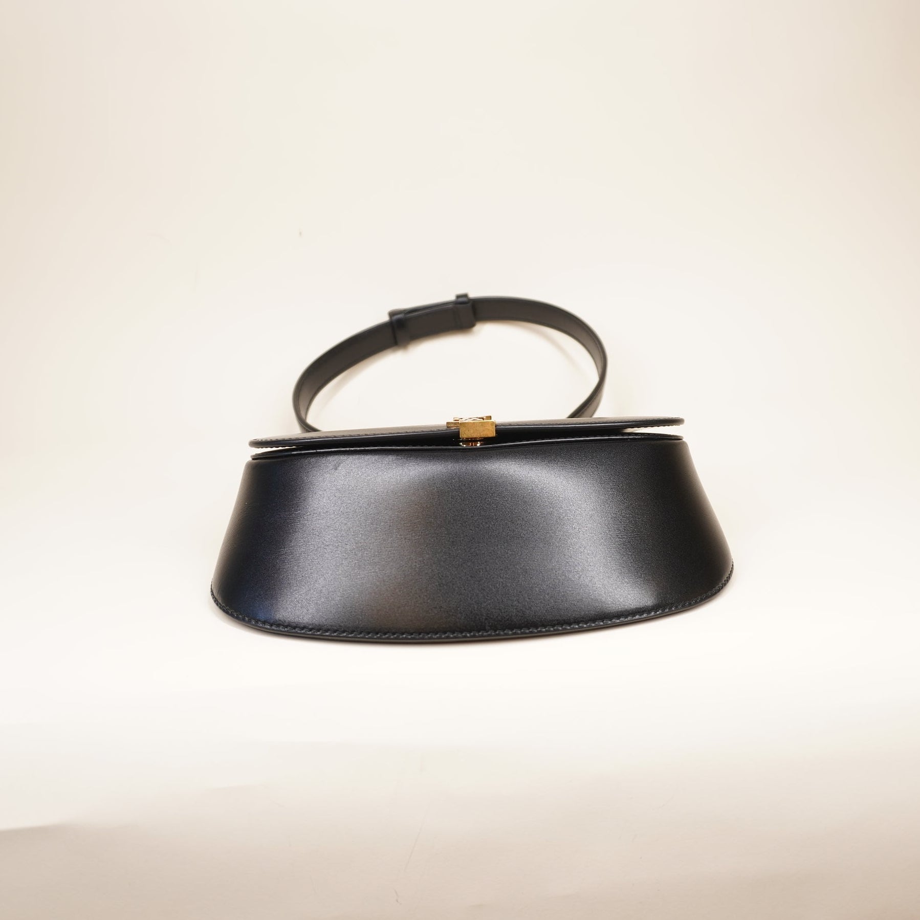 PRE-OWNED YSL Box Calfskin Voltaire Shoulder Bag Black