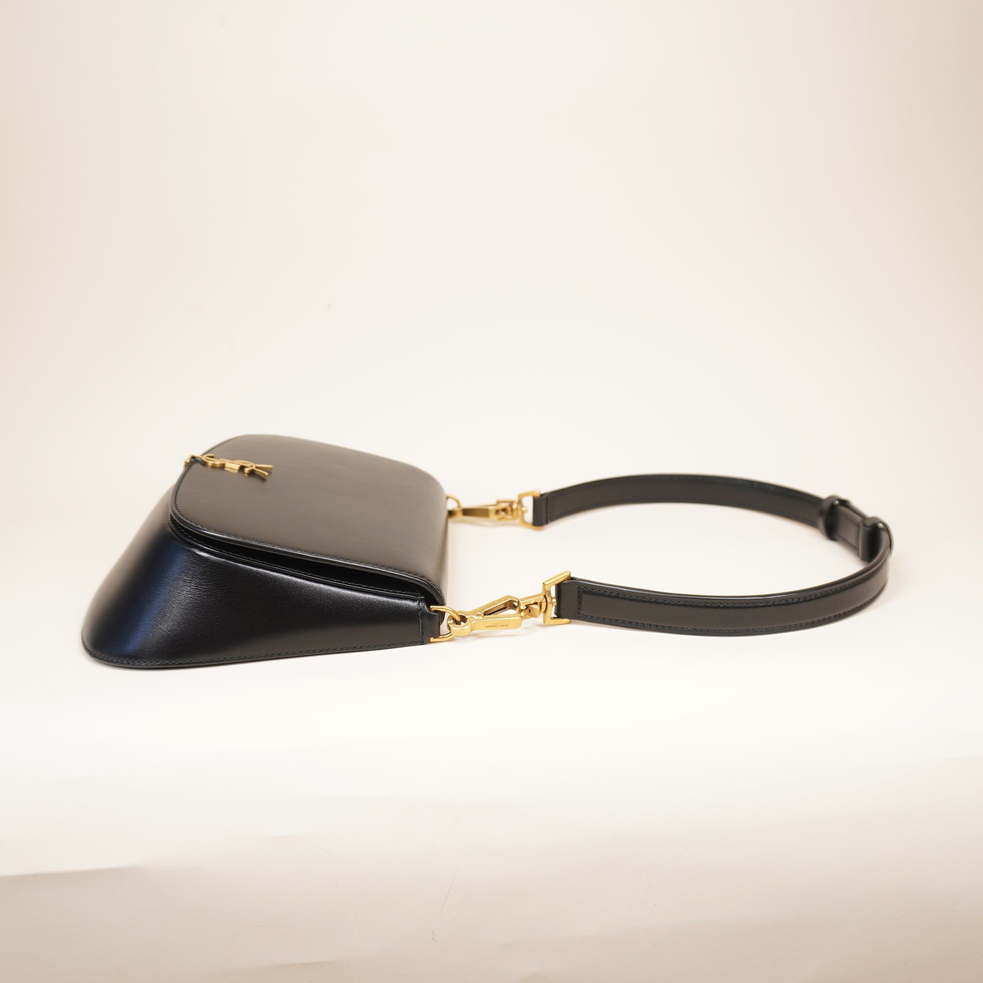 PRE-OWNED YSL Box Calfskin Voltaire Shoulder Bag Black