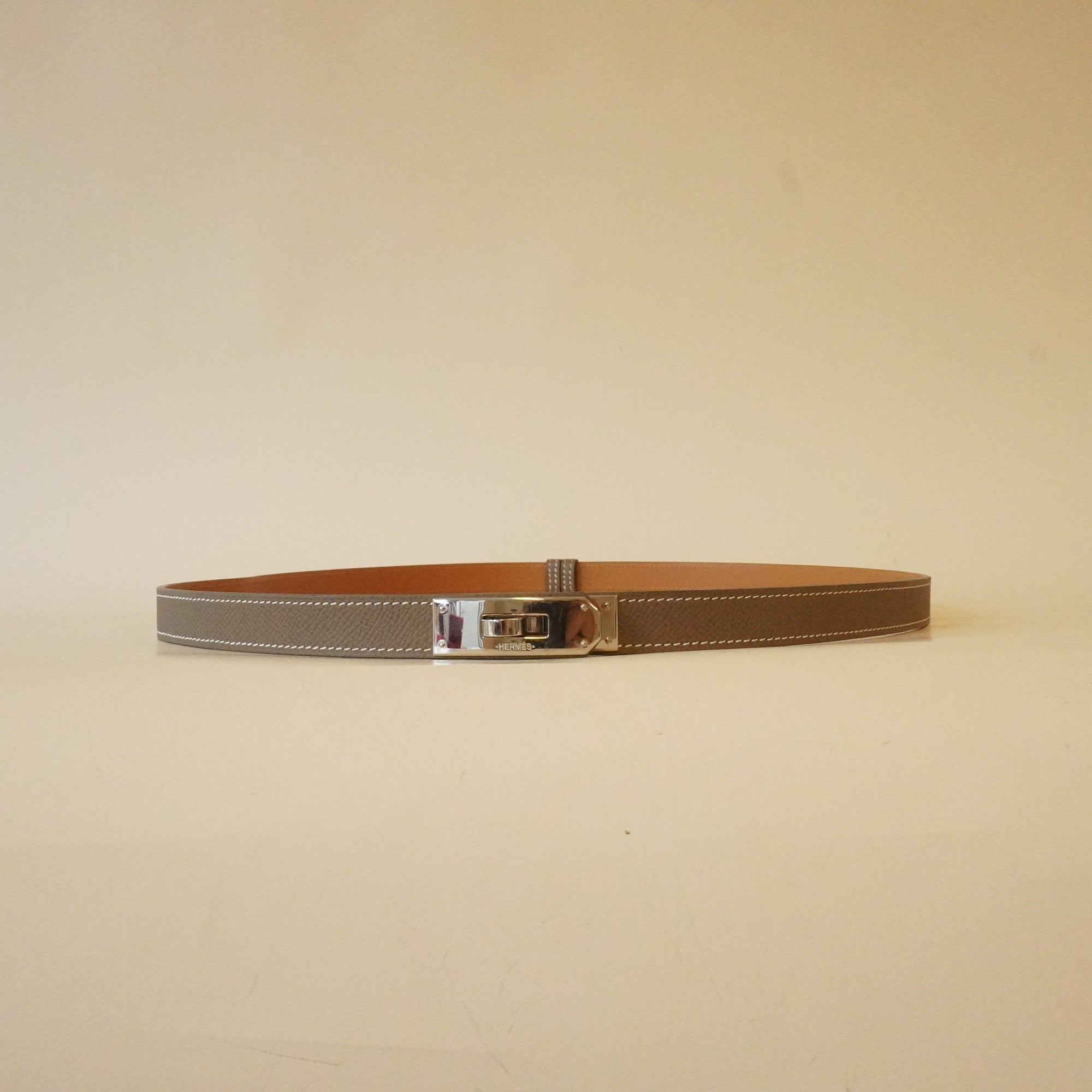 PRE-OWNED Epsom Kelly Belt Etoupe