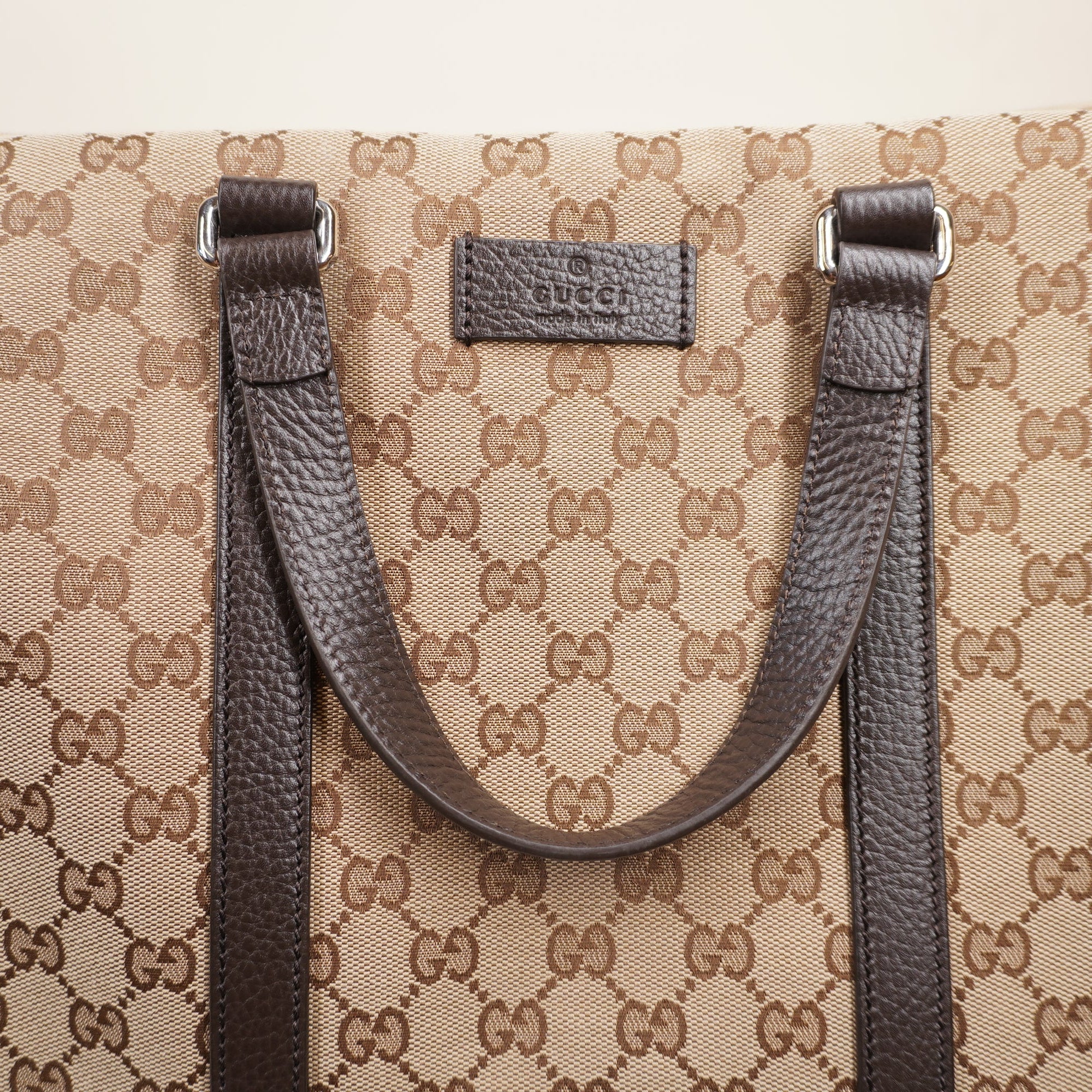 PRE-OWNED GG Canvas Medium Boston Carry On Duffle Bag