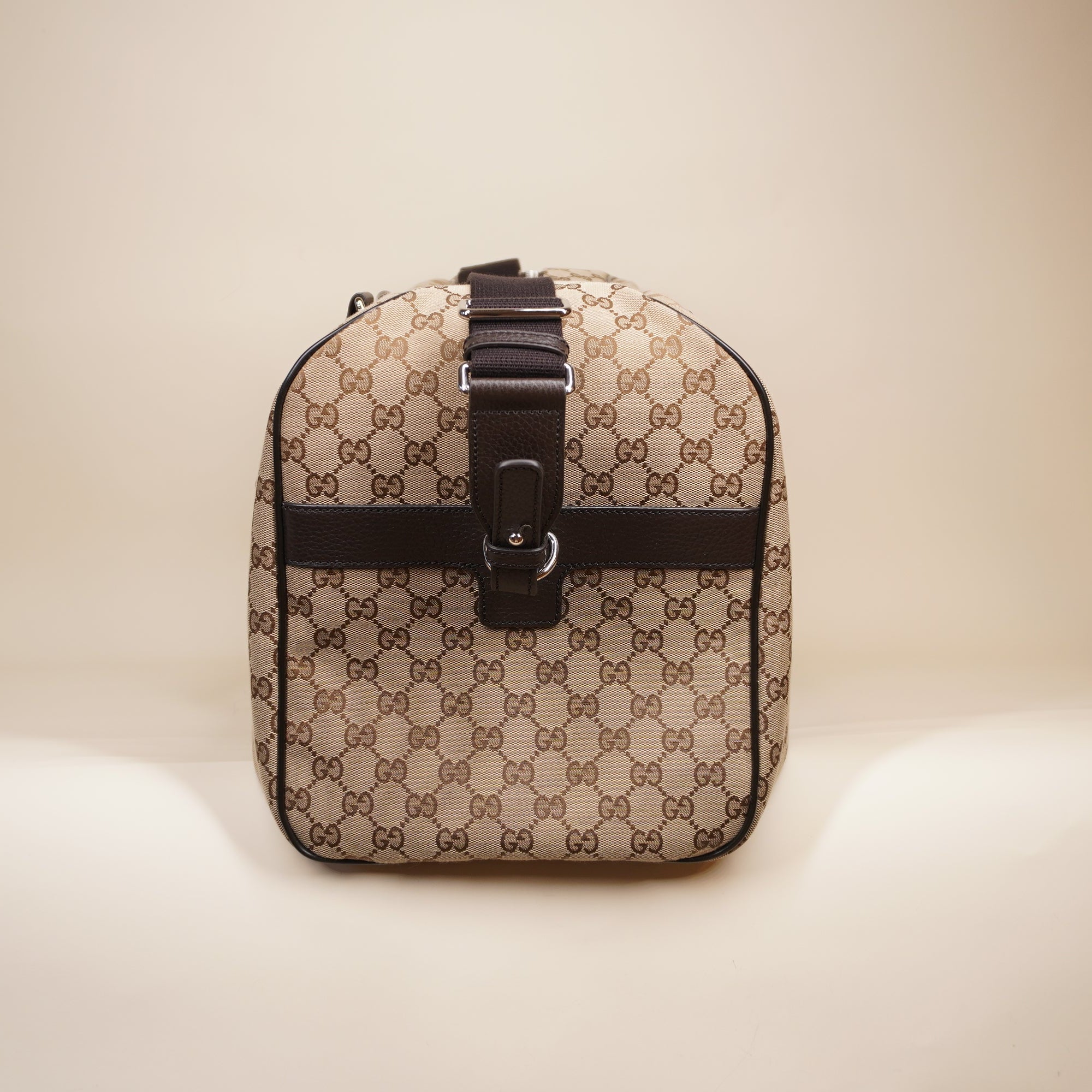 PRE-OWNED GG Canvas Medium Boston Carry On Duffle Bag