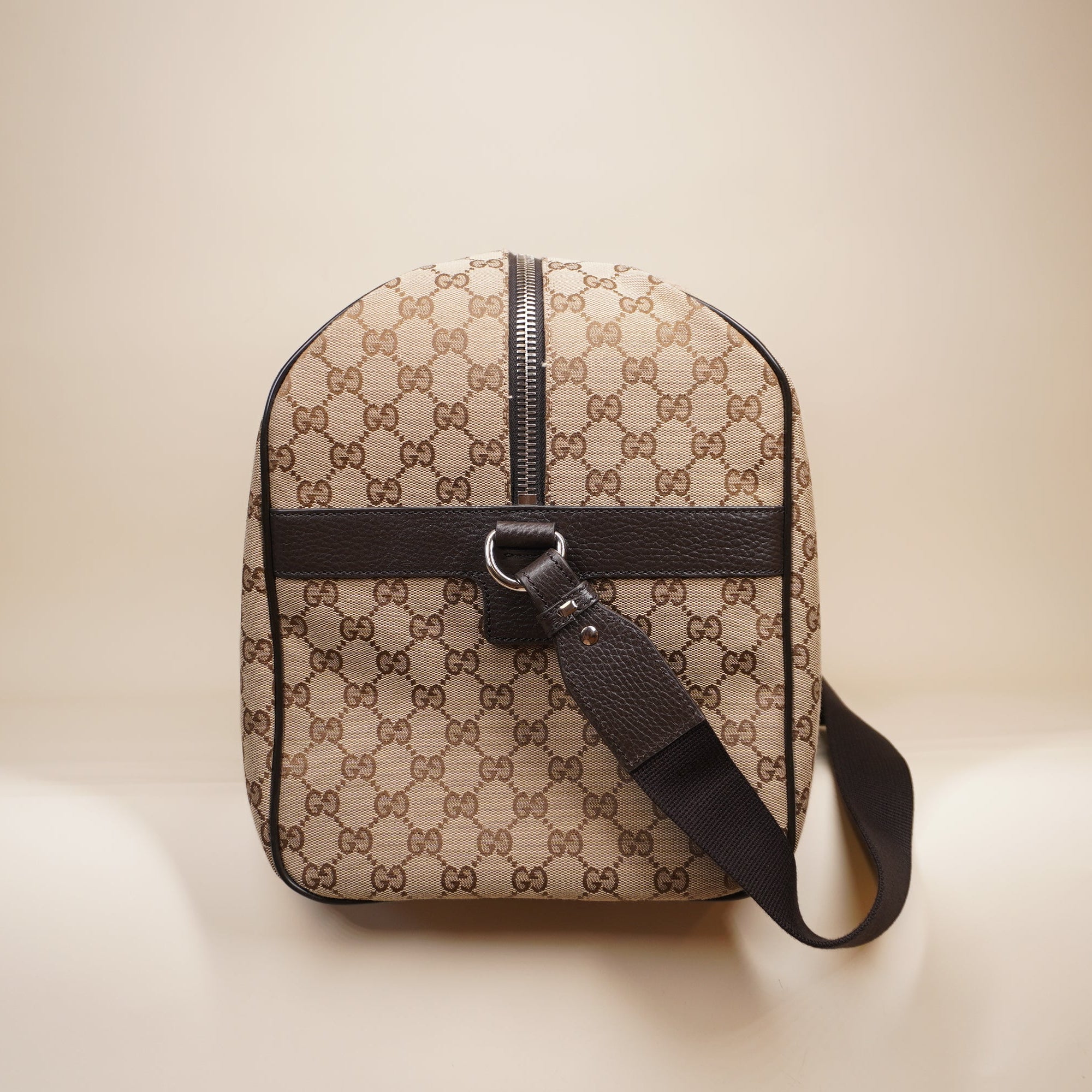 PRE-OWNED GG Canvas Medium Boston Carry On Duffle Bag