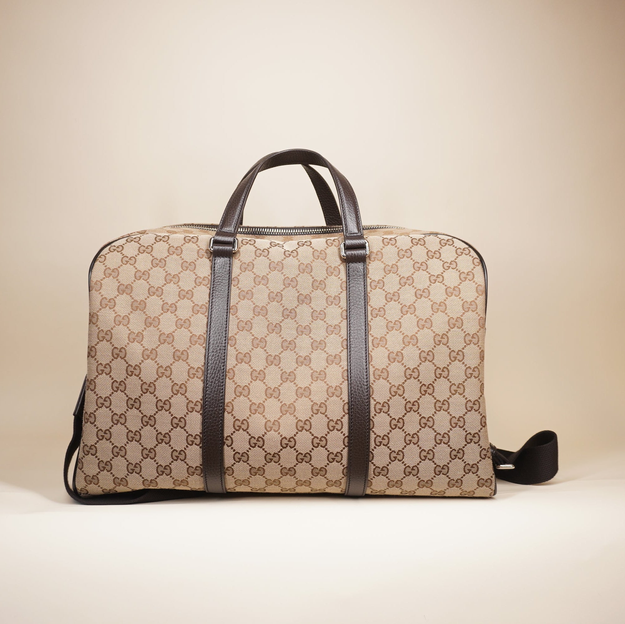 PRE-OWNED GG Canvas Medium Boston Carry On Duffle Bag