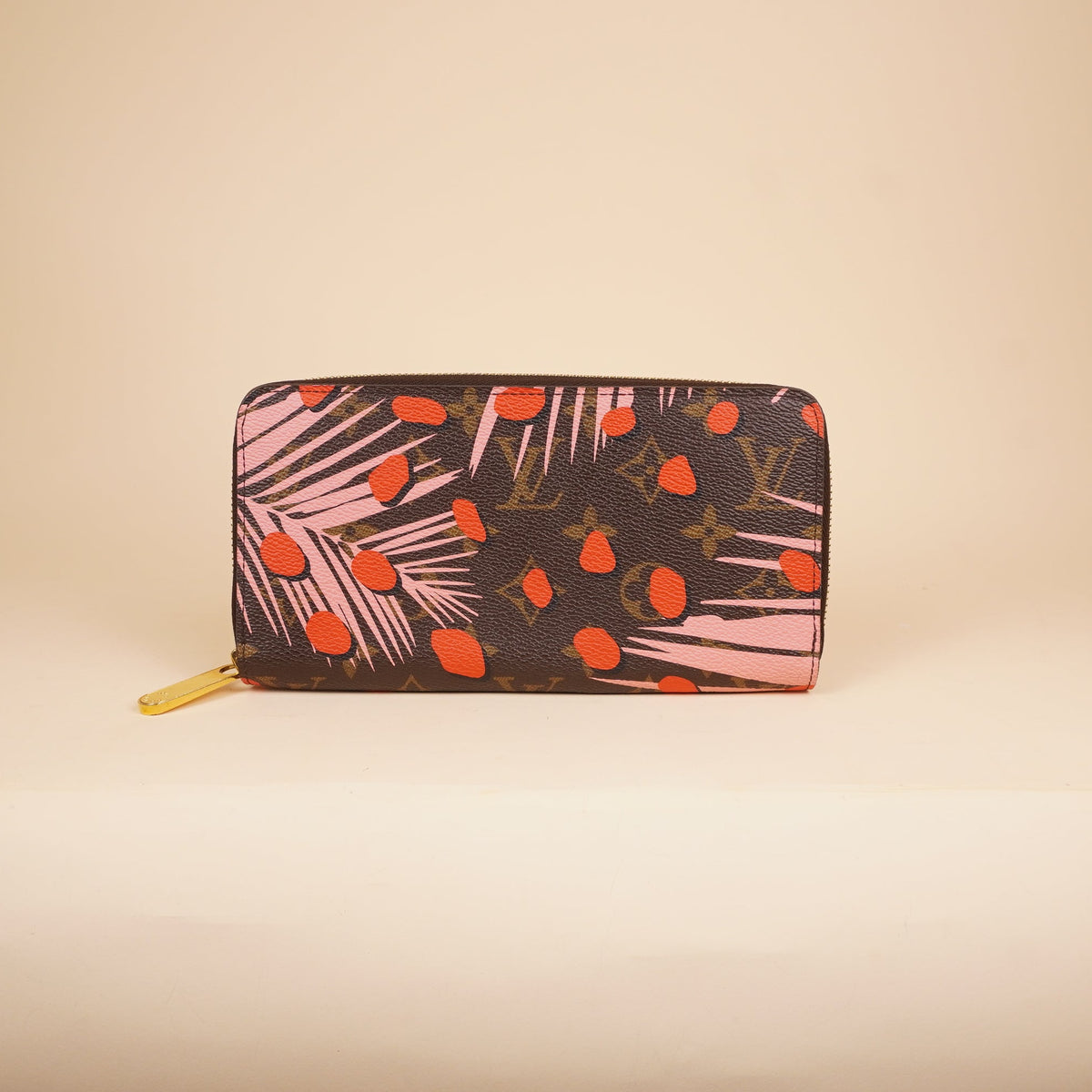 PRE-OWNED LV Monogram Jungle Dots Zippy Wallet