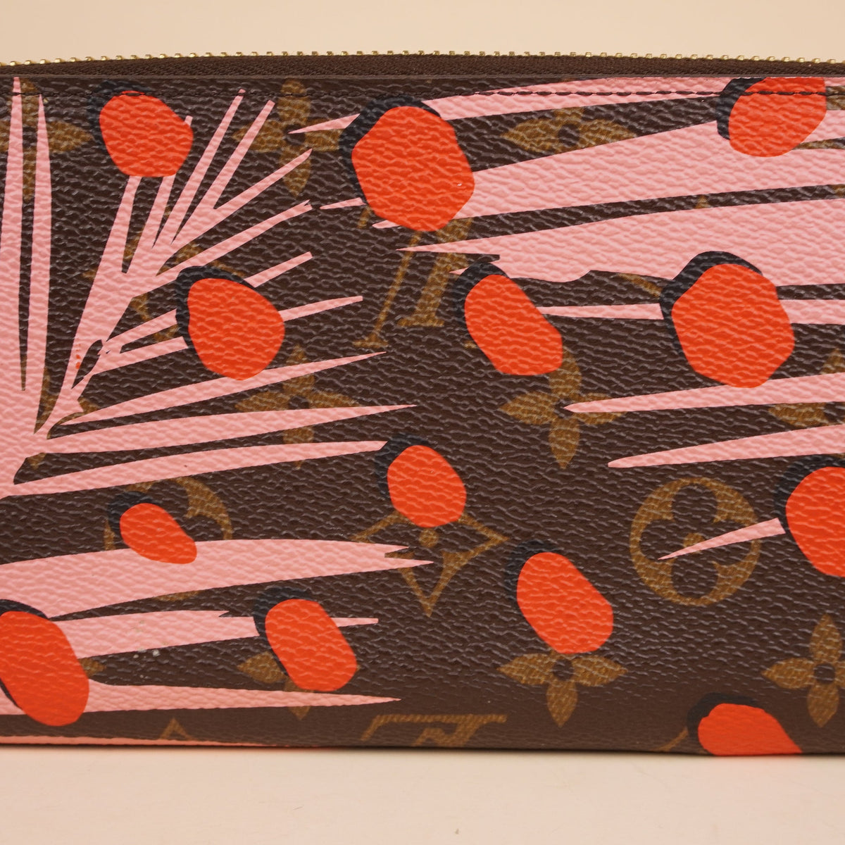PRE-OWNED LV Monogram Jungle Dots Zippy Wallet