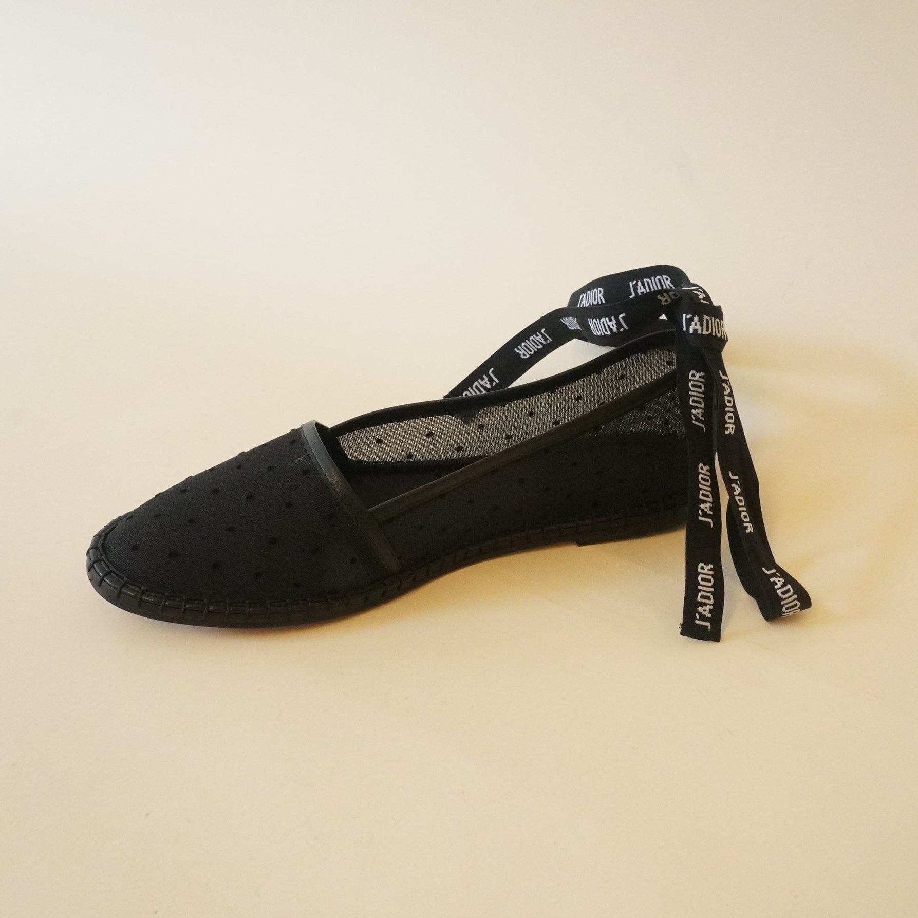PRE-OWNED Lack Mesh and Leather Nicely D Espadrilles (Size 37 1/2)
