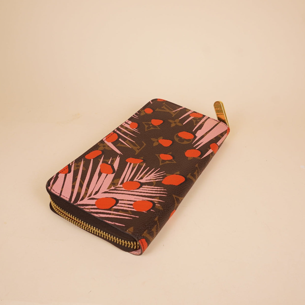 PRE-OWNED LV Monogram Jungle Dots Zippy Wallet