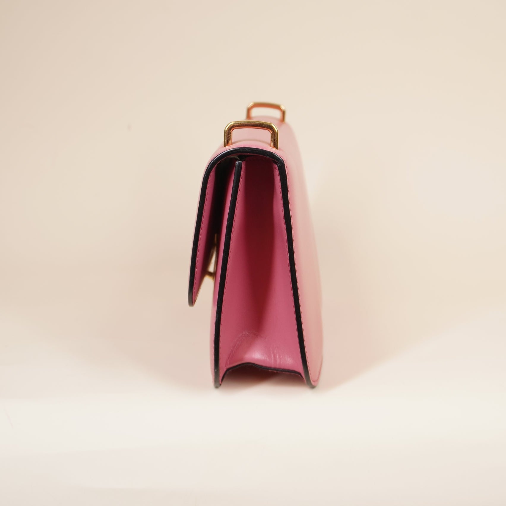 PRE-OWNED Emblème Saffiano Leather Pink Shoulder Bag