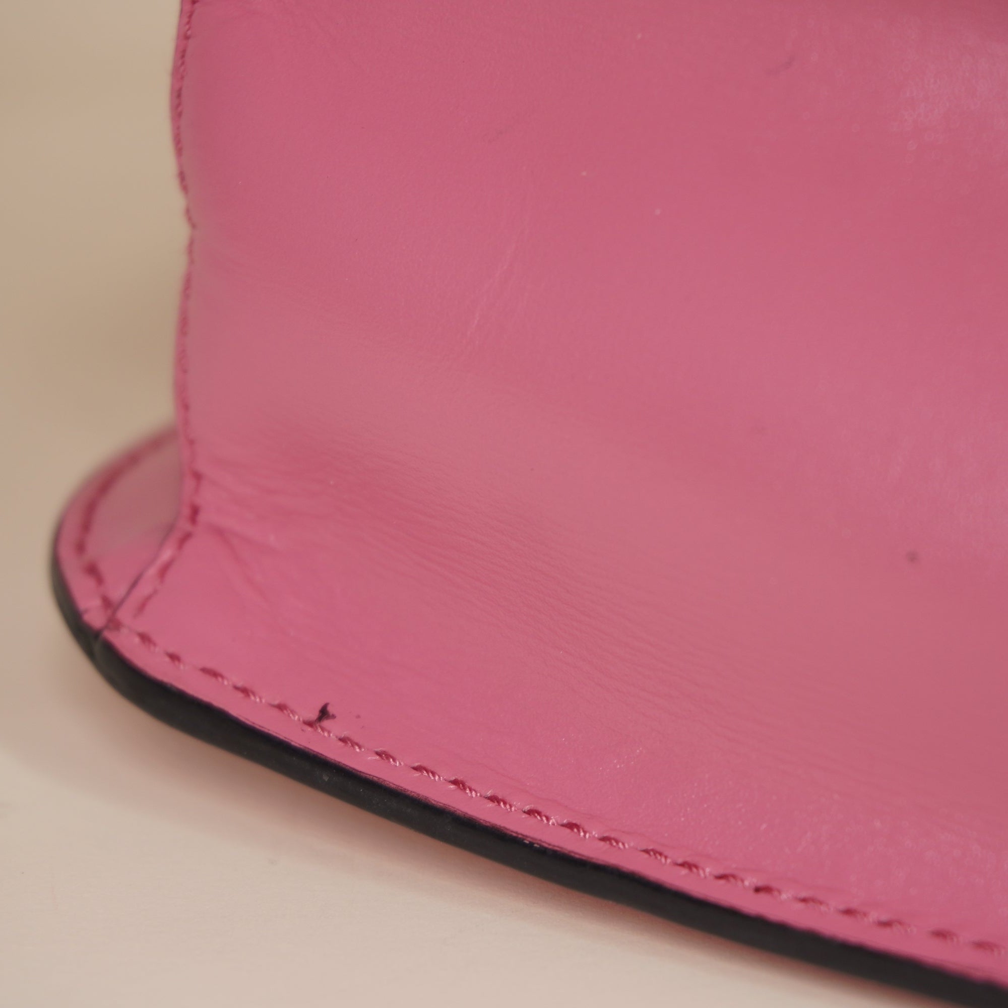 PRE-OWNED Emblème Saffiano Leather Pink Shoulder Bag