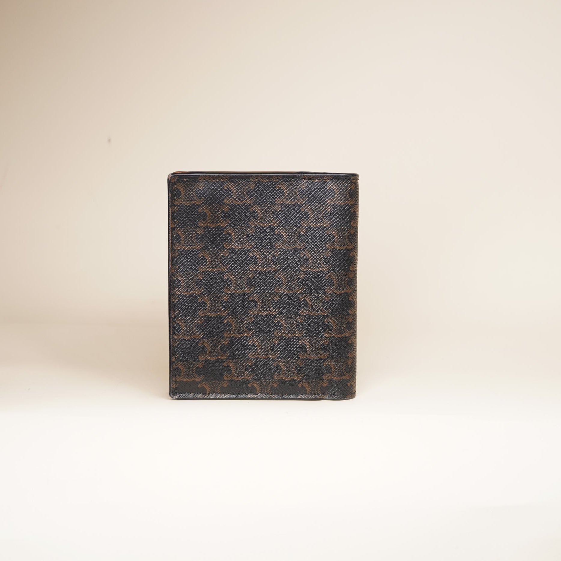 PRE-OWNED Bi-Fold Mini Wallet Triomphe Canvas Compact Wallet