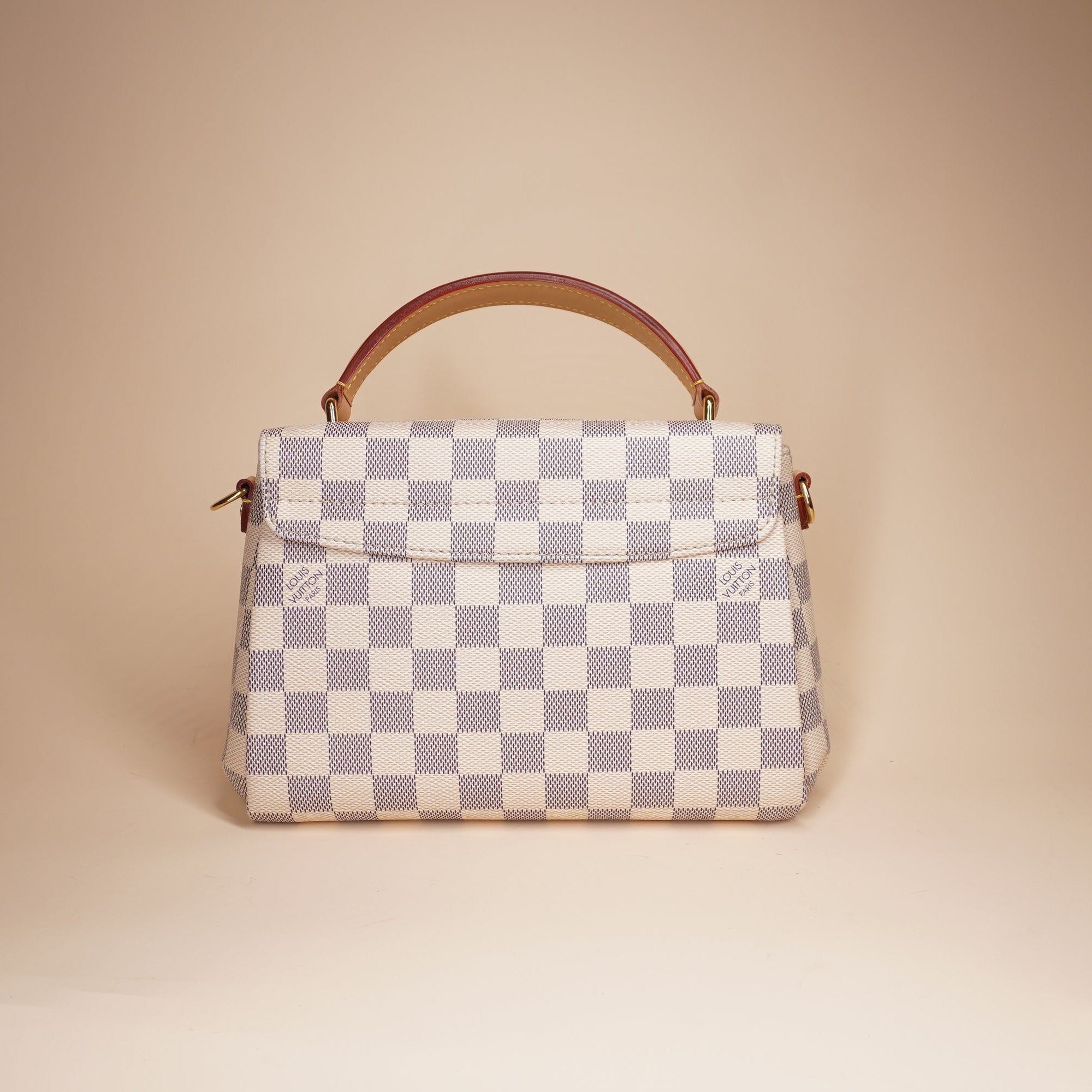 LV Croisette Damier Azur Canvas Top Handle Shoulder Bag 