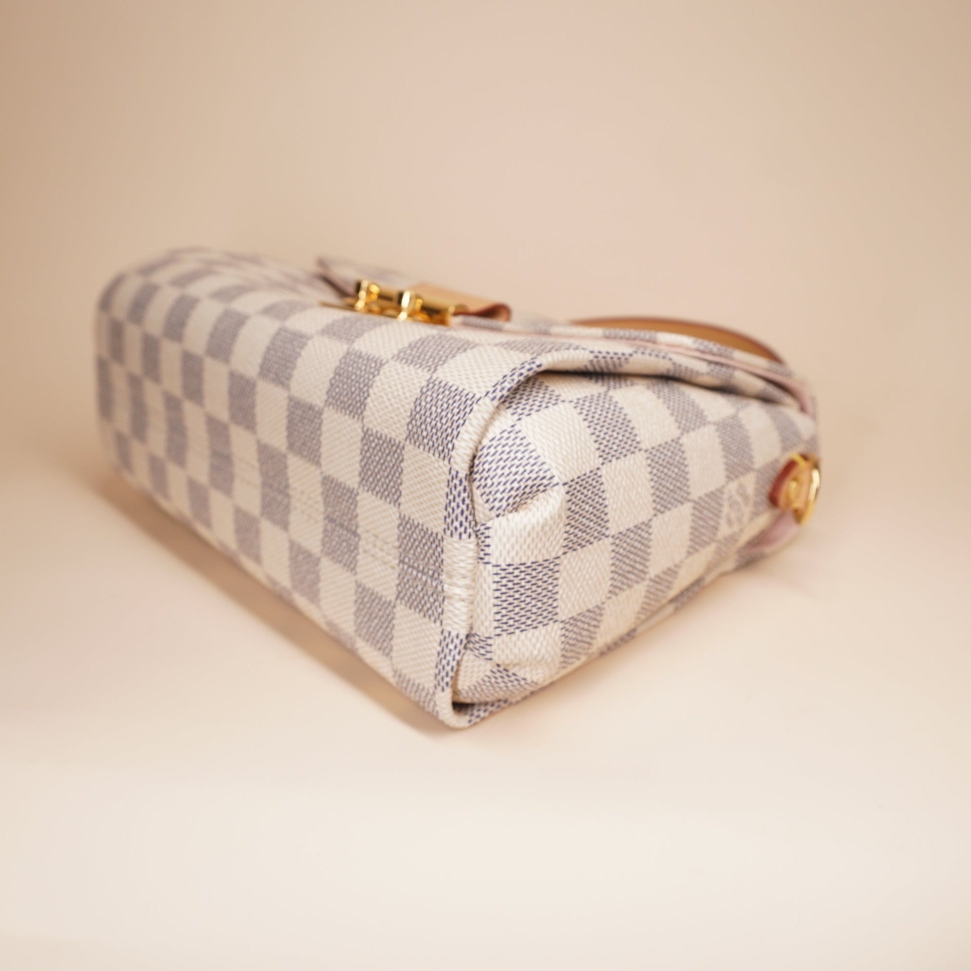 LV Croisette Damier Azur Canvas Top Handle Shoulder Bag 