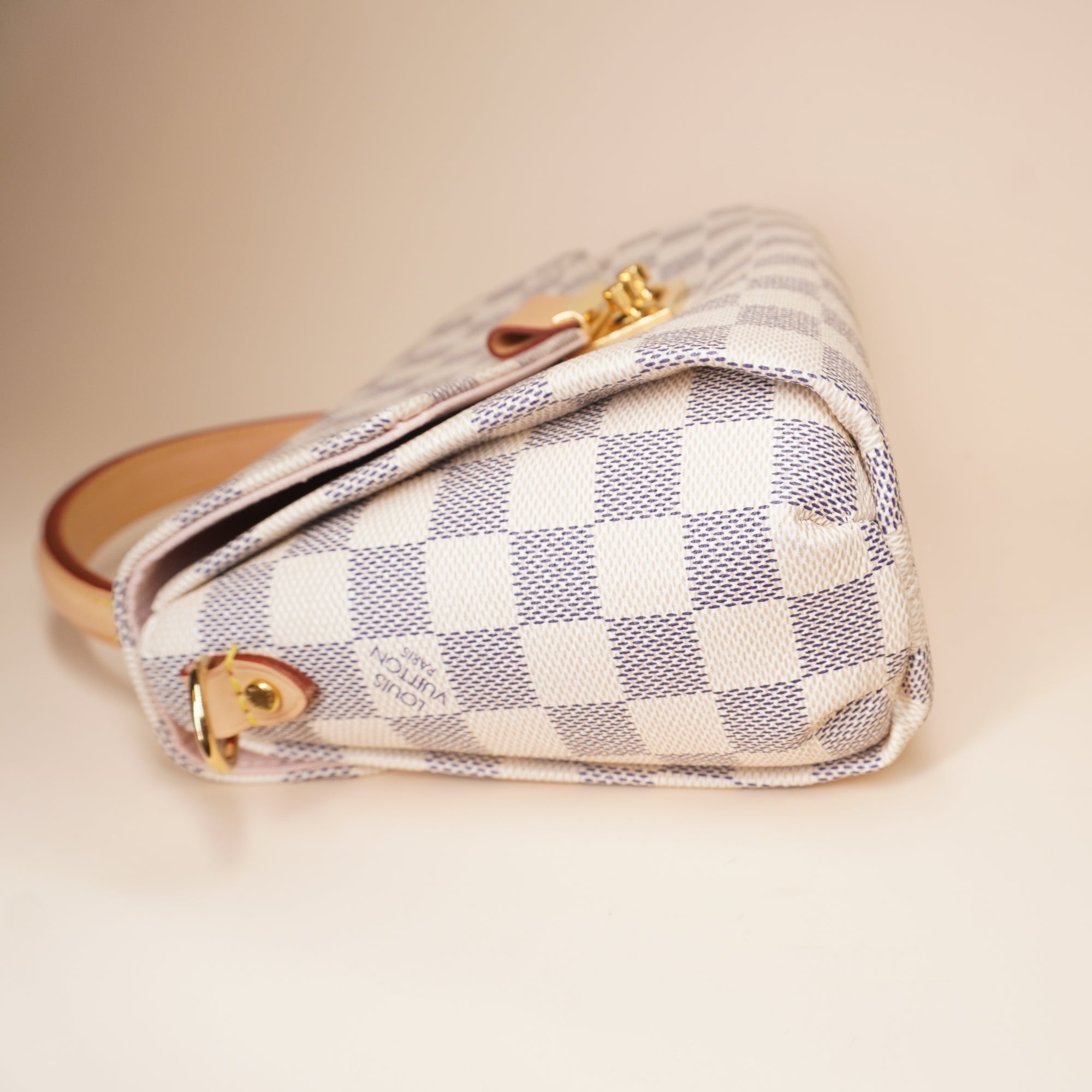 LV Croisette Damier Azur Canvas Top Handle Shoulder Bag 