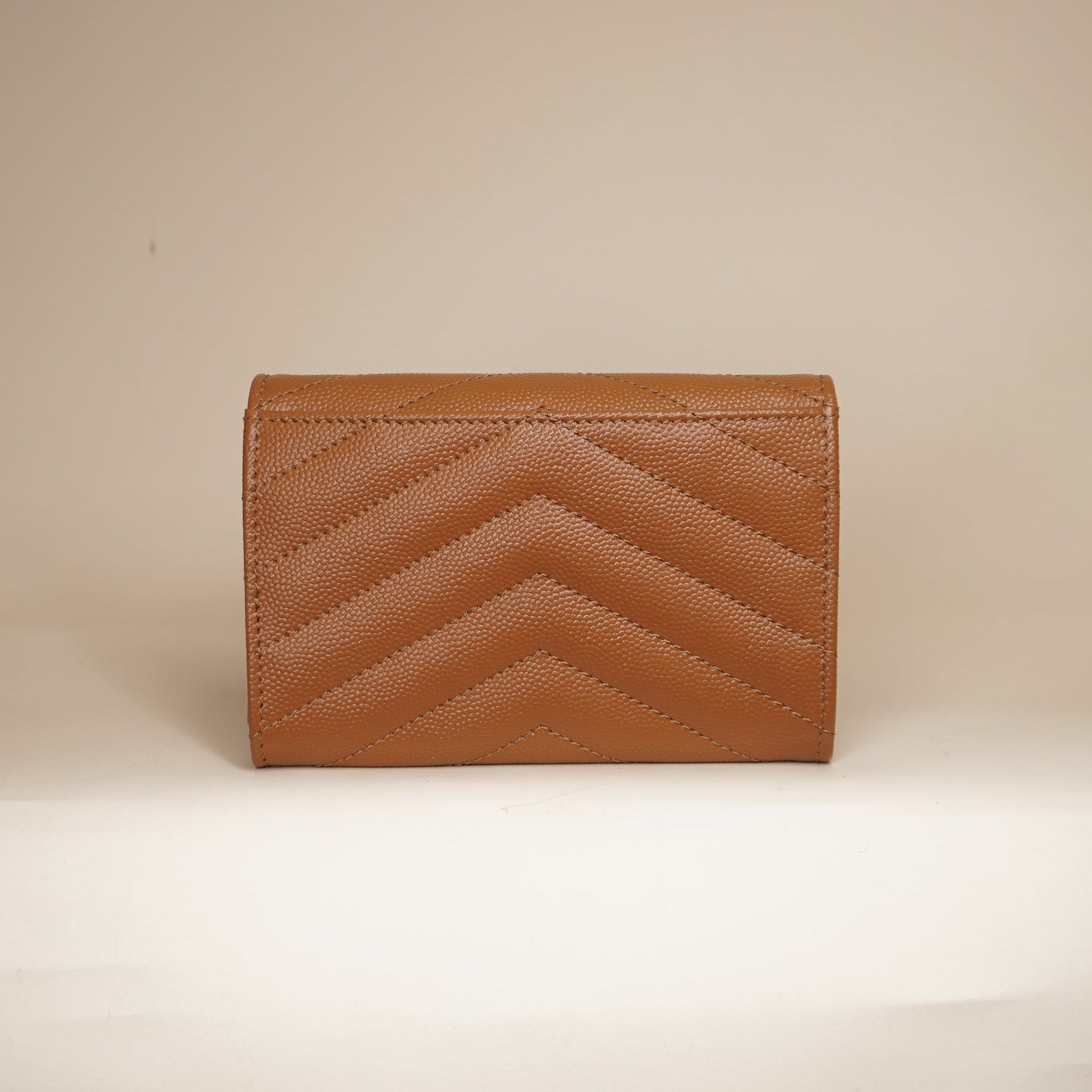 PRE-OWNED Camel Monogram Quilted Leather Envelope Wallet