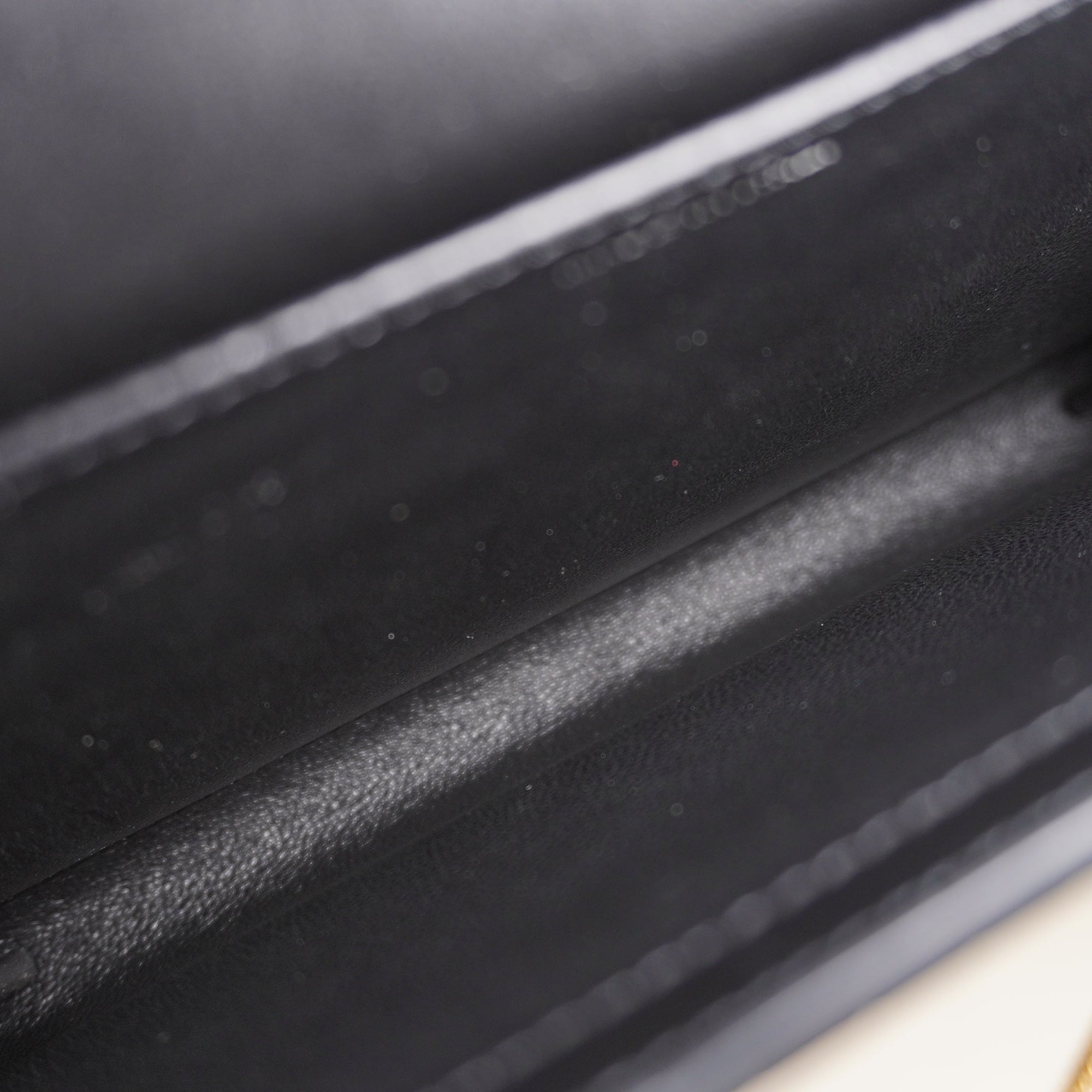 PRE-OWNED Black Croc Embossed Leather Uptown Chain Wallet Crossbody Bag