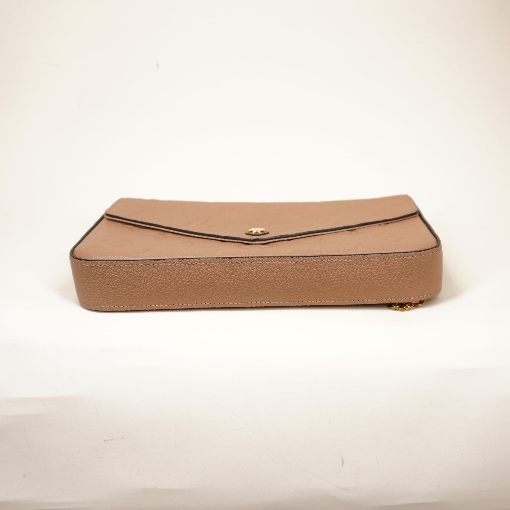 PRE-OWNED LV Pochette Felicie Monogram Empreinte Beige Shoulder Bag