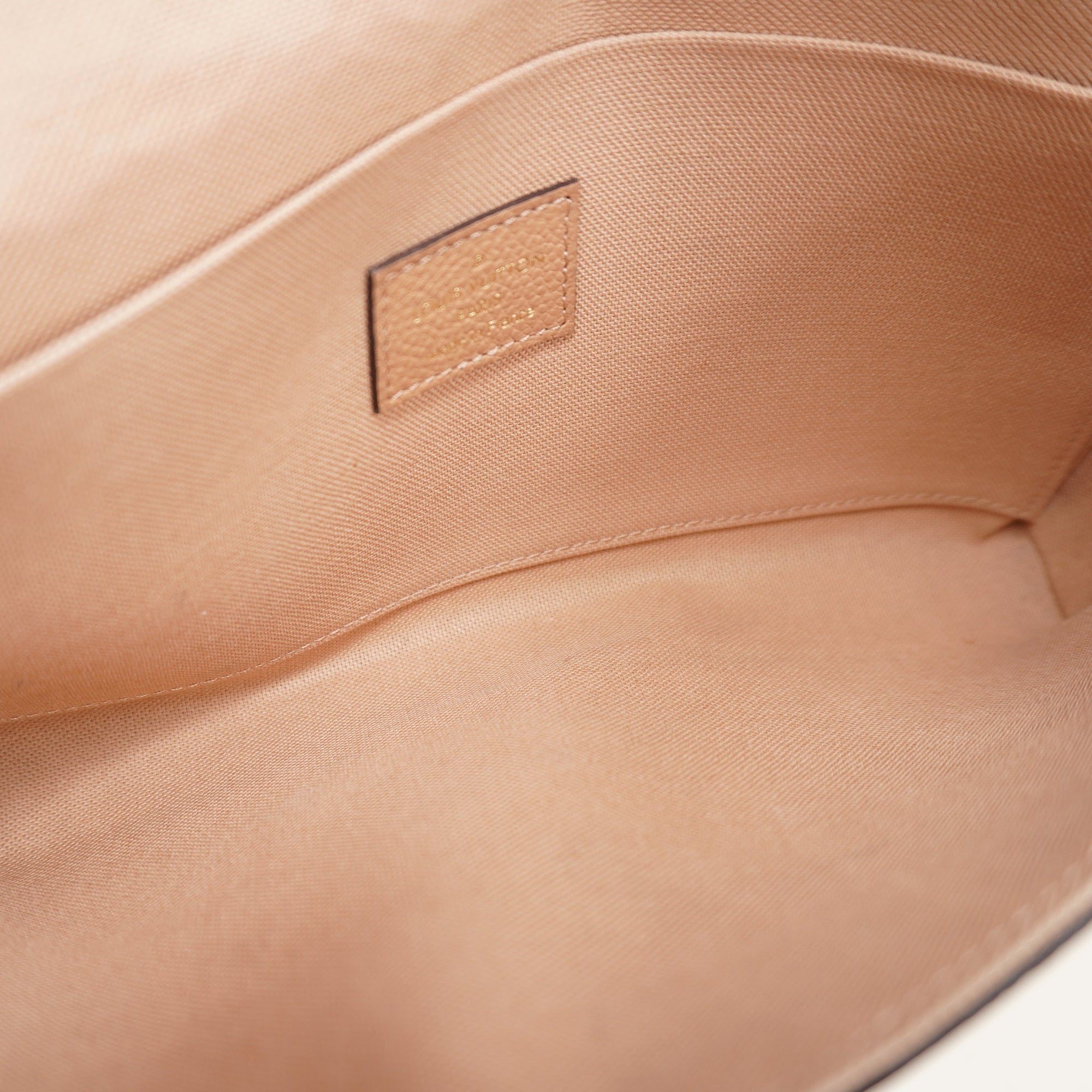 PRE-OWNED LV Pochette Felicie Monogram Empreinte Beige Shoulder Bag