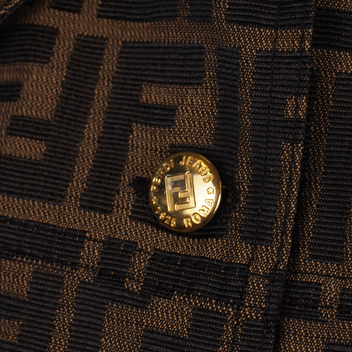 PRE-OWNED FF Zucca Pattern Buttoned Waistcoat In Brown