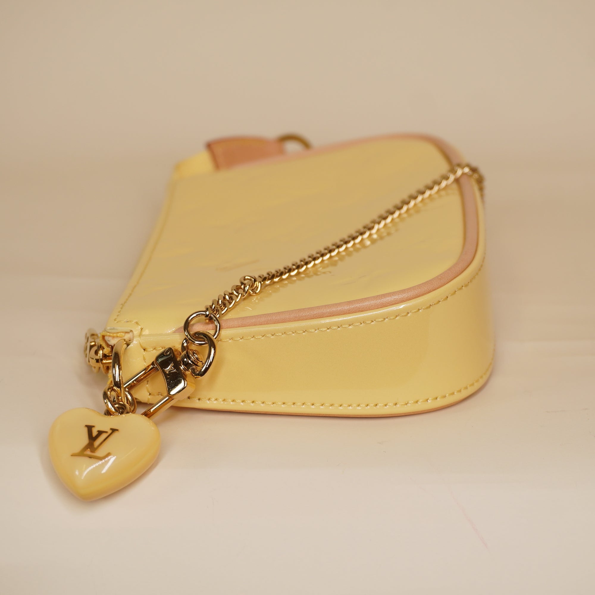 PRE-OWNED Valentine's Day Monogram Vernis Mini Pochette Shoulder Bag