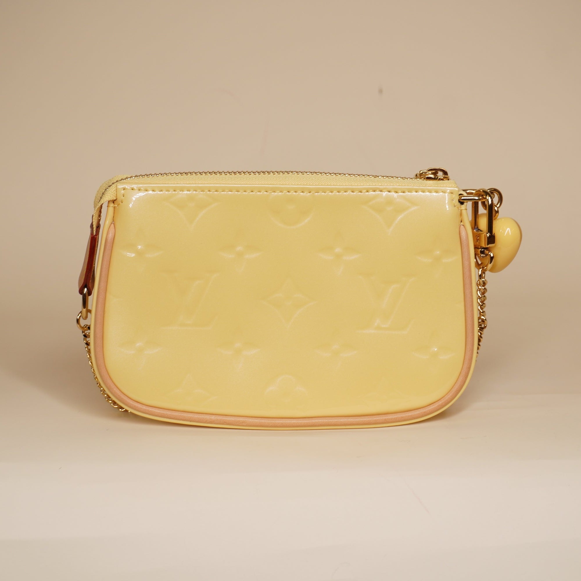 PRE-OWNED Valentine's Day Monogram Vernis Mini Pochette Shoulder Bag