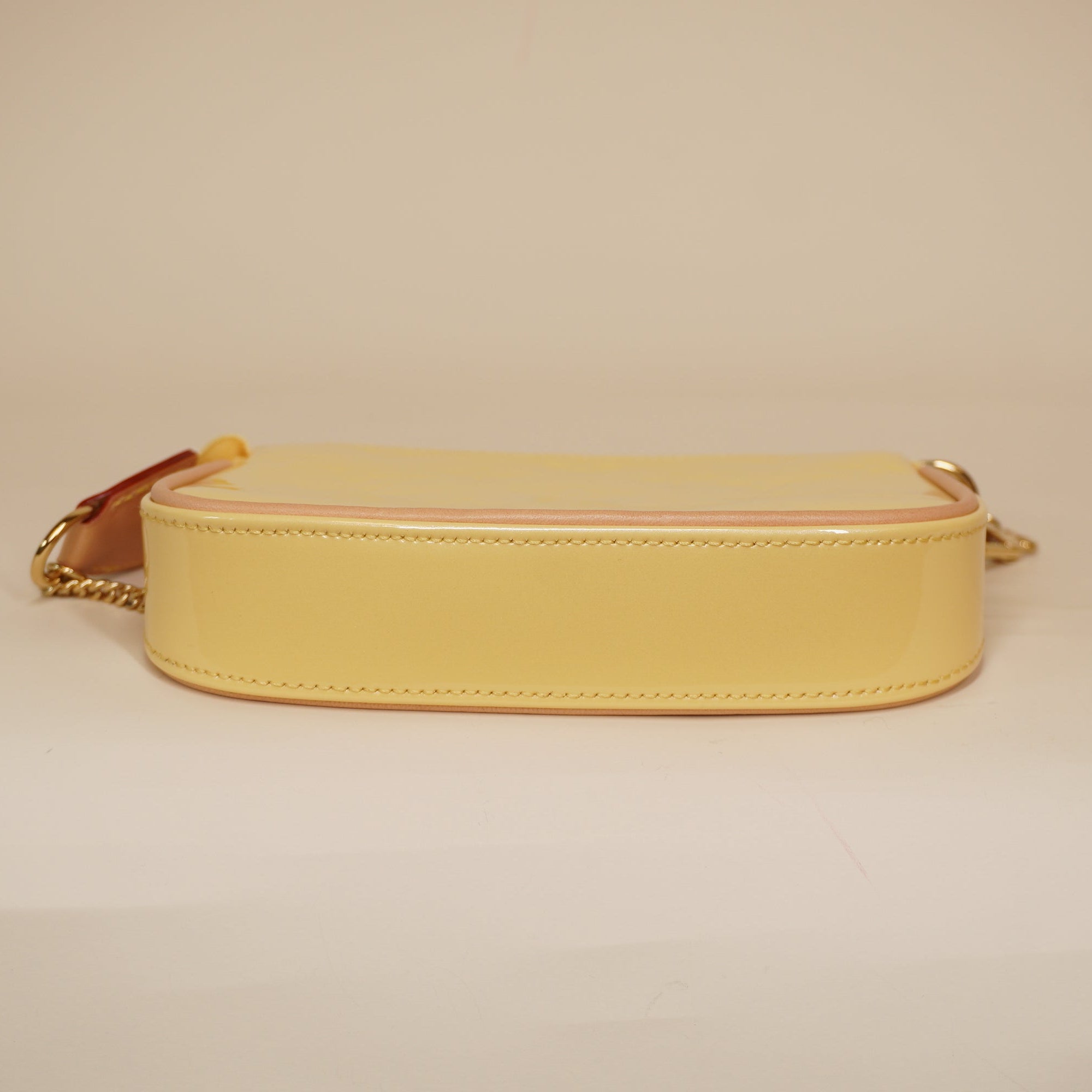 PRE-OWNED Valentine's Day Monogram Vernis Mini Pochette Shoulder Bag