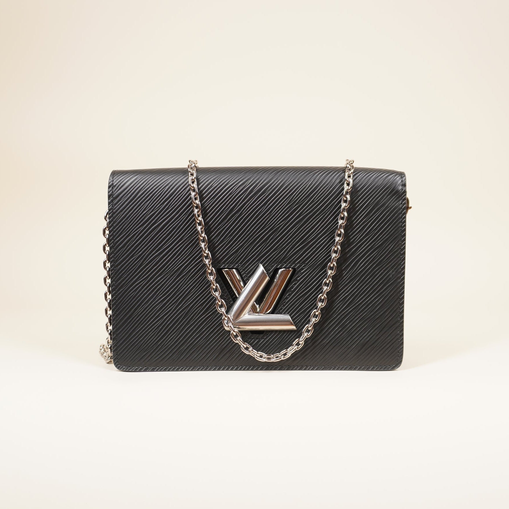 PRE-OWNED LV Black Epi Twist Wallet on a Chain Crossbody Bag