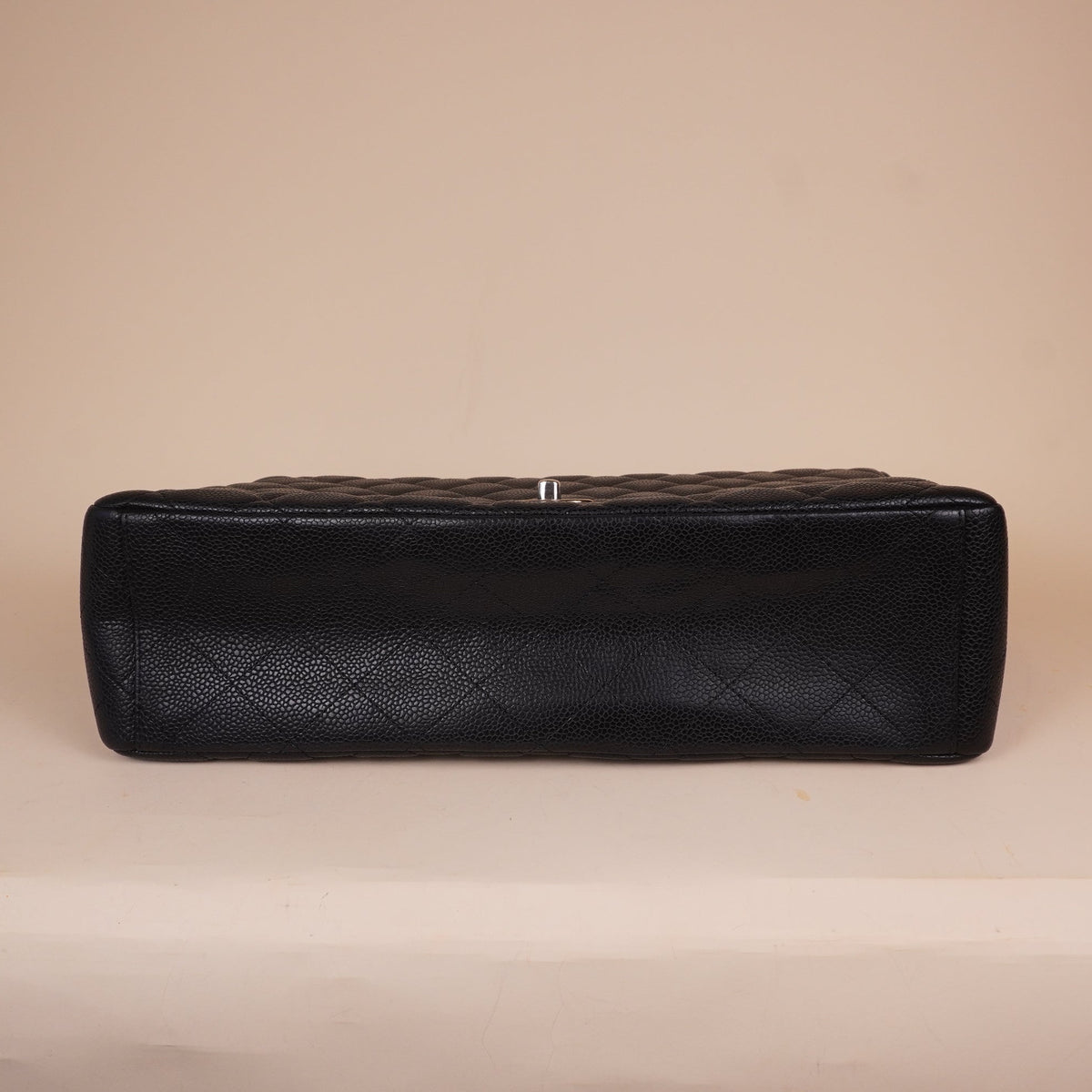 PRE-OWNED CC Maxi Classic Flap Black Caviar Shoulder Bag