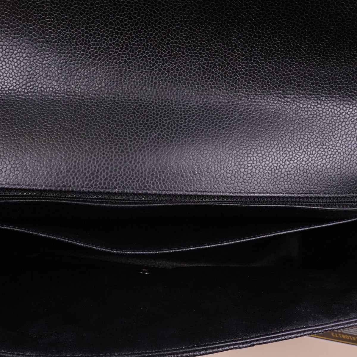 PRE-OWNED CC Maxi Classic Flap Black Caviar Shoulder Bag