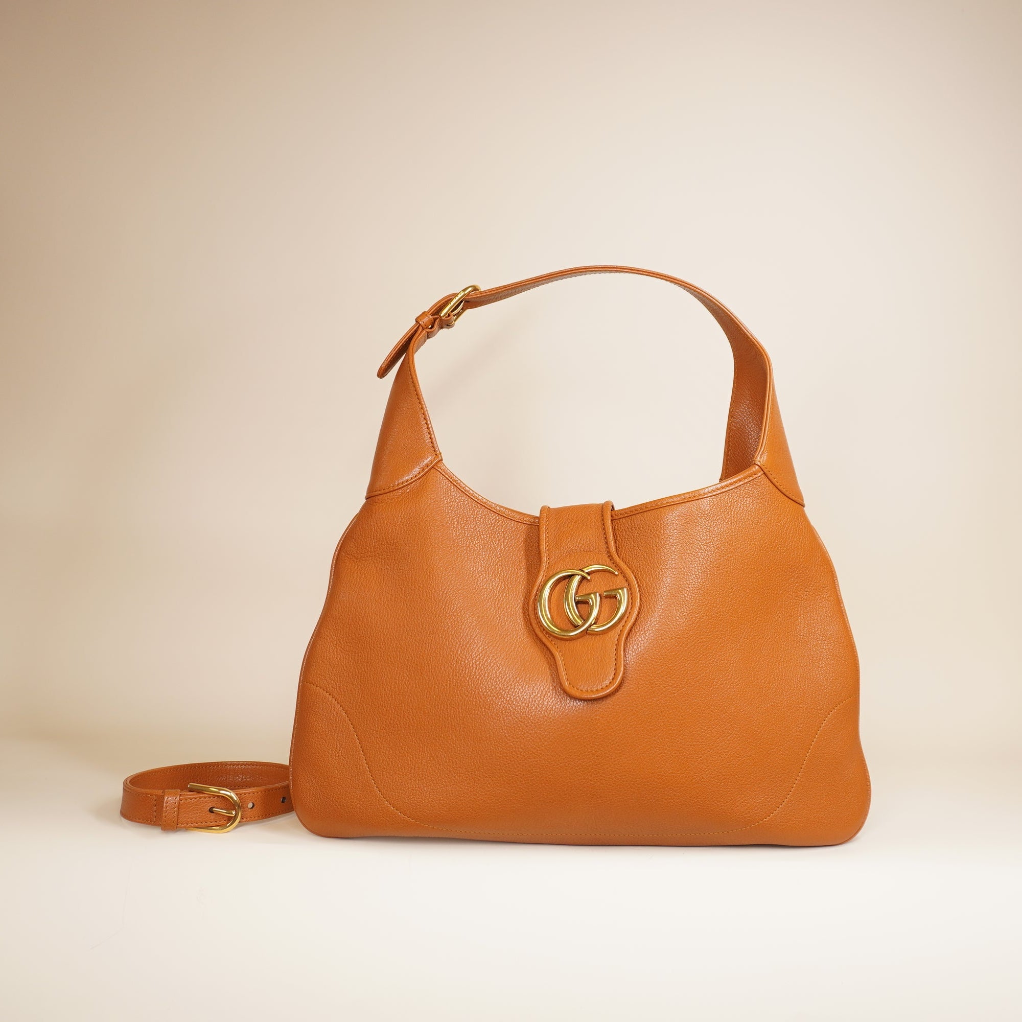 PRE-OWNED GG Camel Aphrodite Medium Shoulder Bag