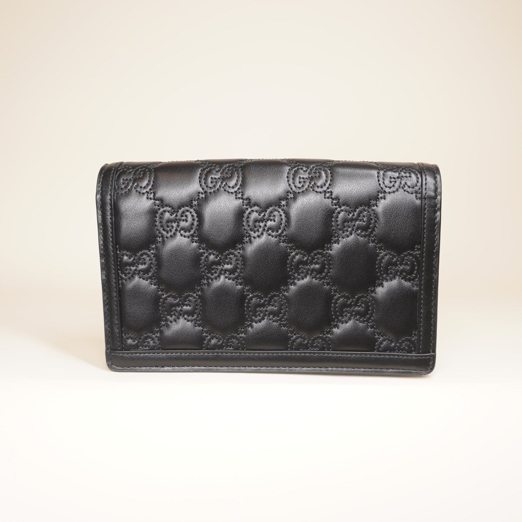 PRE-OWNED Black GG Matelassé Crossbody Bag