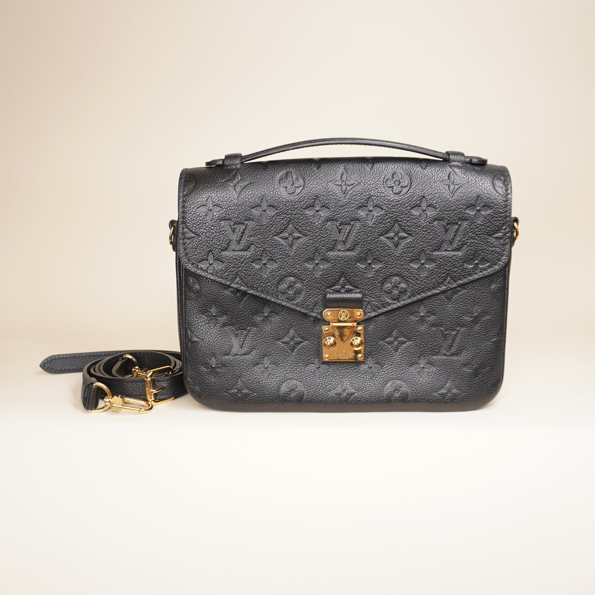 PRE-OWNED LV Pochette Métis Monogram Empreinte Black Shoulder Bag