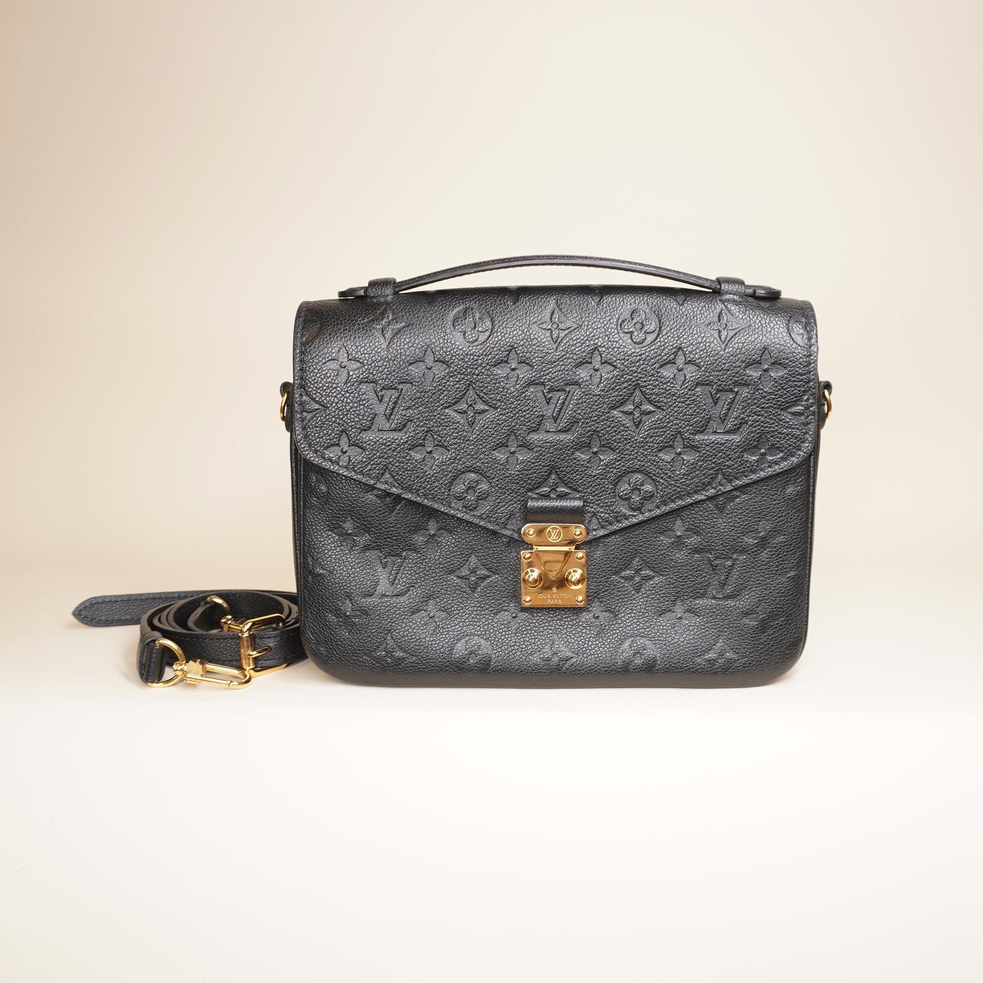 PRE-OWNED LV Pochette Métis Monogram Empreinte Black Shoulder Bag