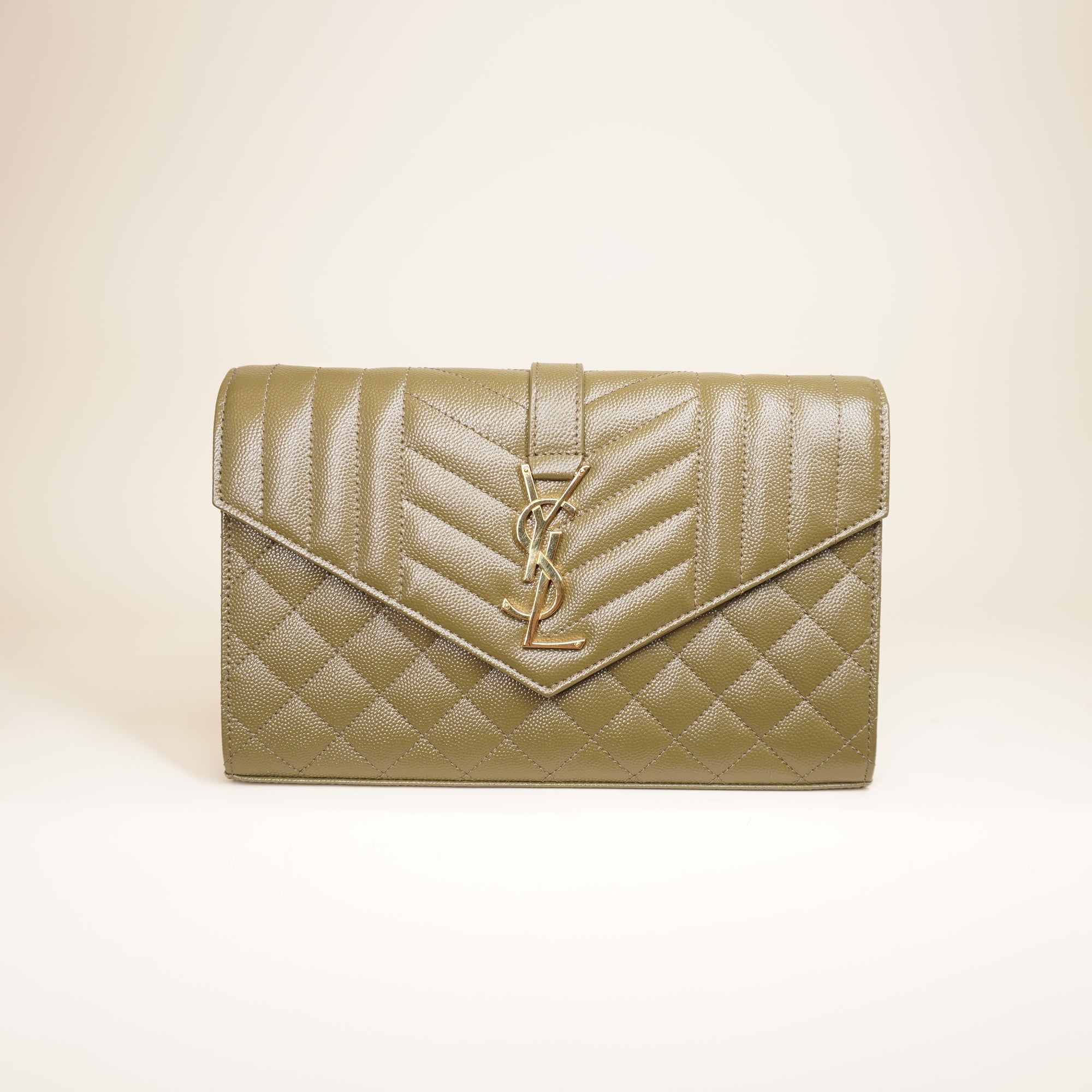 PRE-OWNED Monogram Triquilt Envelope Wallet on Chain Crossbody Bag