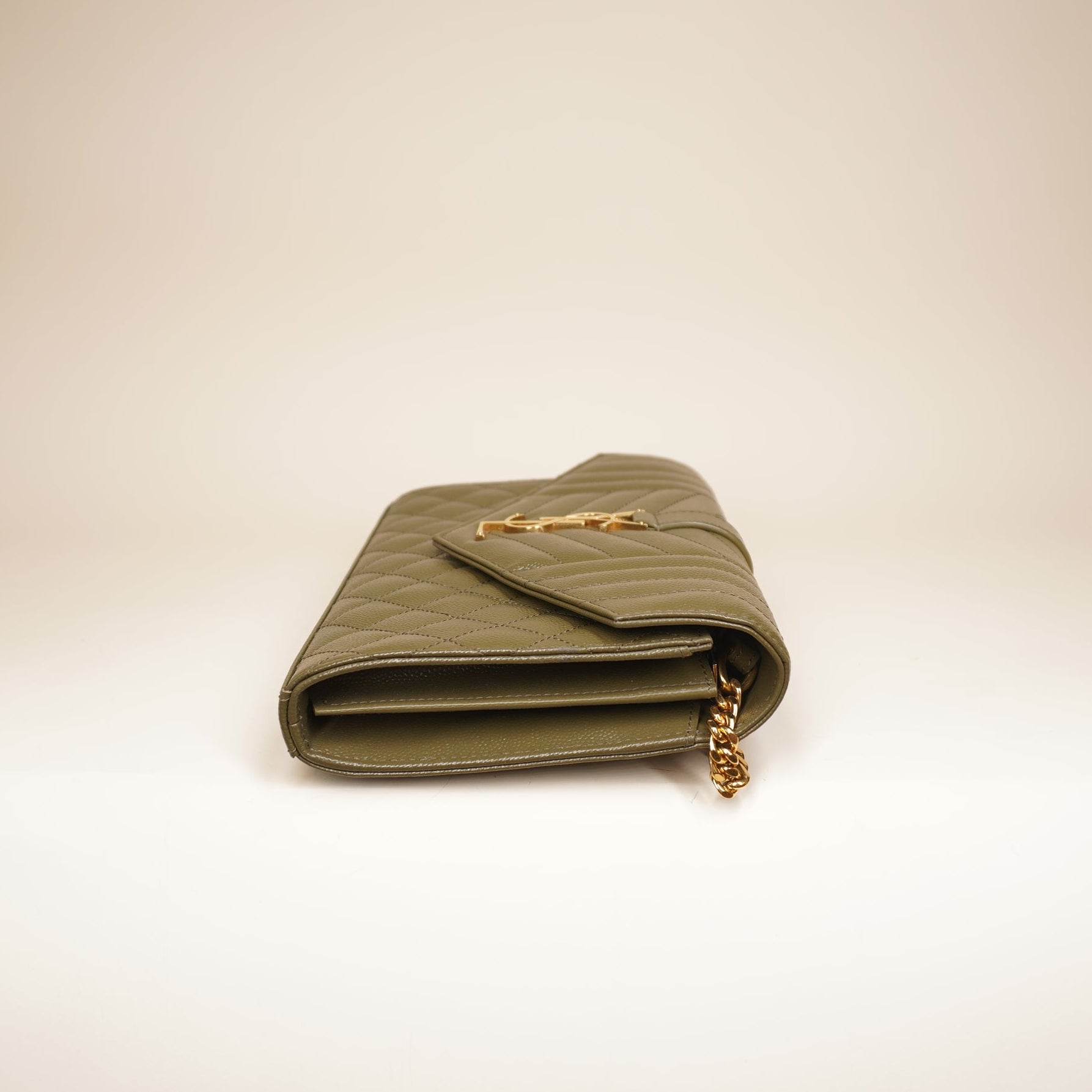 PRE-OWNED Monogram Triquilt Envelope Wallet on Chain Crossbody Bag